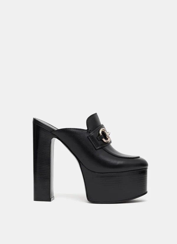 oc11z0226 Women's Platform Mule With Horsebit In Black