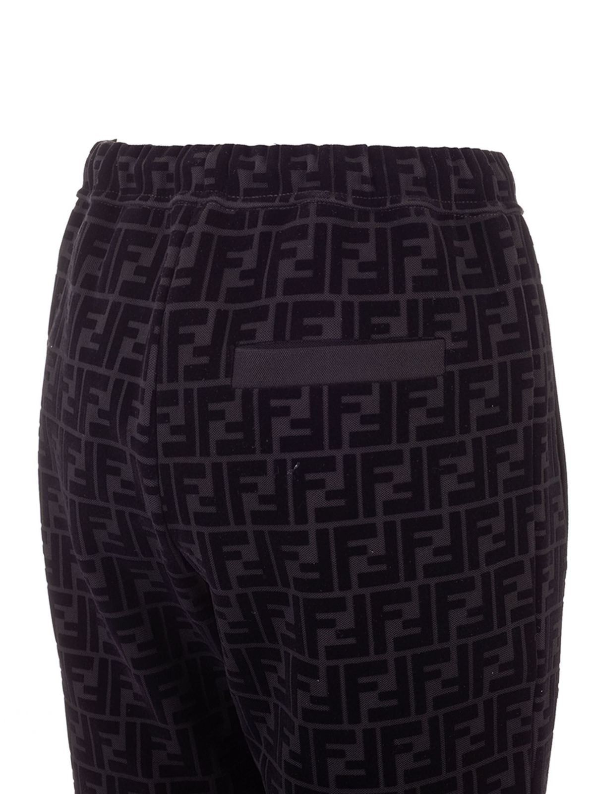 Fendi o1w1db10325 FB0461 Sweatpants & Joggers in Black & Brown Size US 34 / EU 50 - 3 Thumbnail