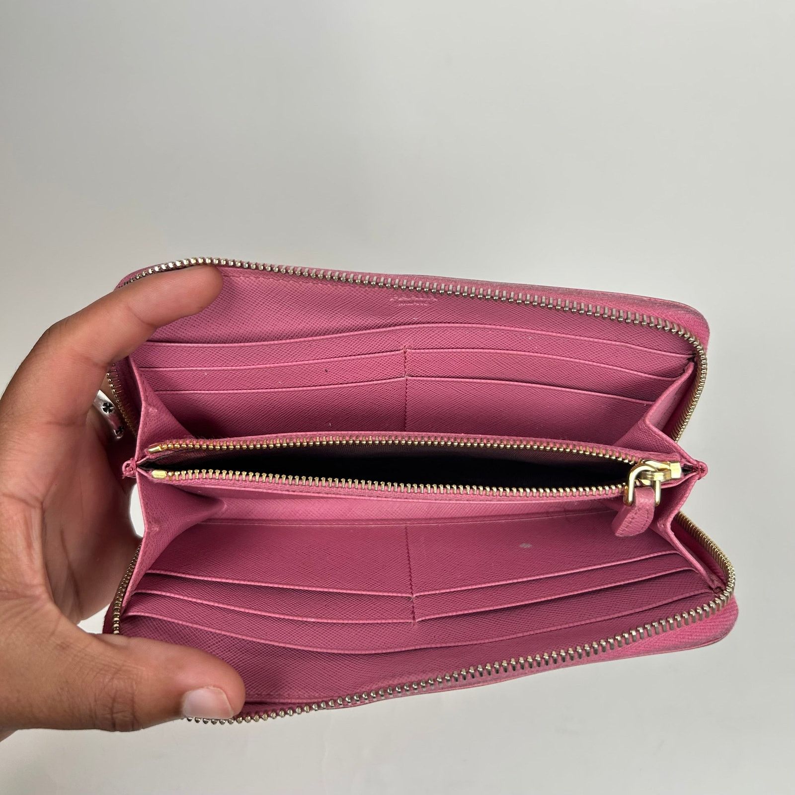 Prada Prada Pink Saffiano Zip-Around Wallet Size ONE SIZE - 4 Thumbnail