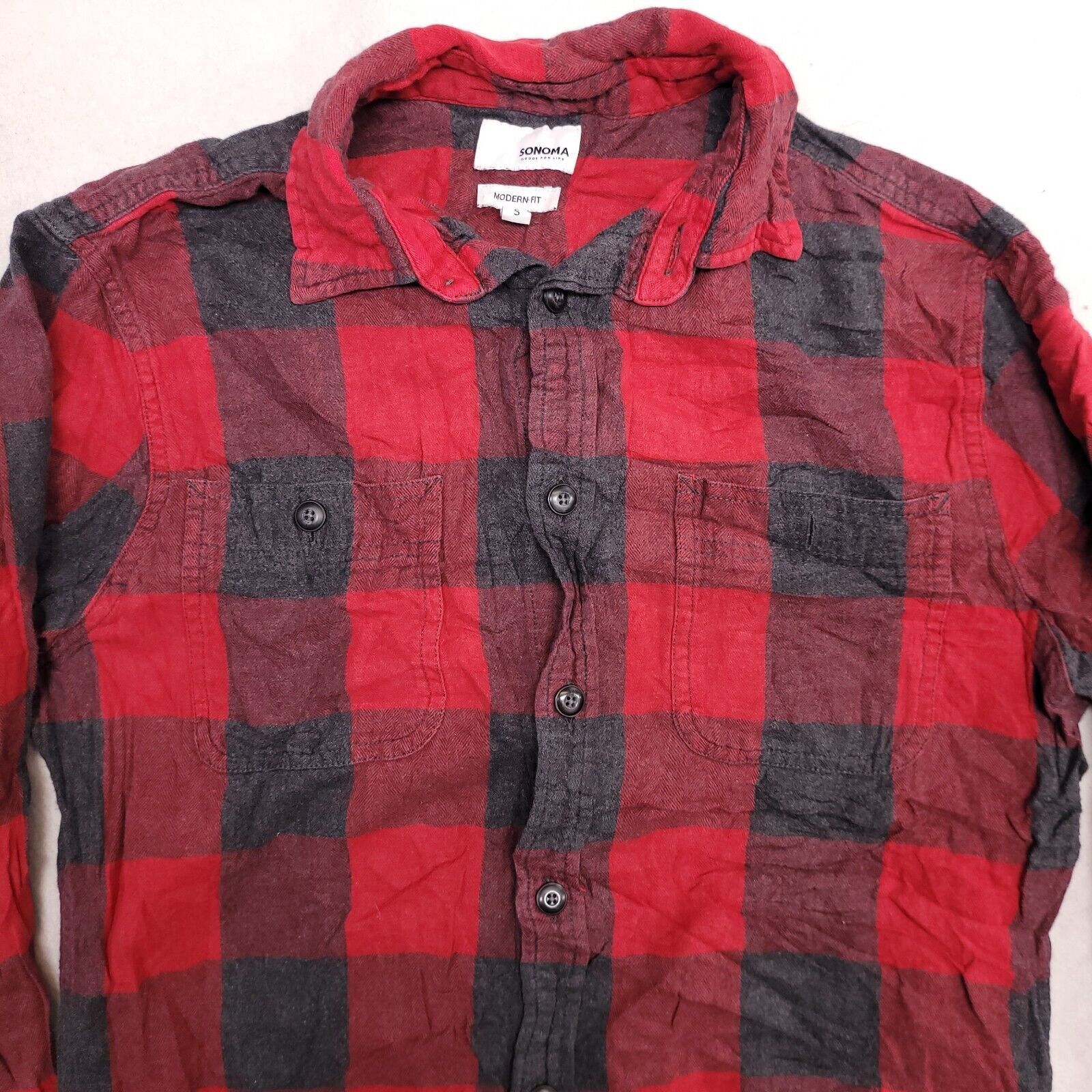 Sonoma Sonoma Buffalo Check Flannel Shirt Mens Size Small Red Black Size US S / EU 44-46 / 1 - 1 Thumbnail