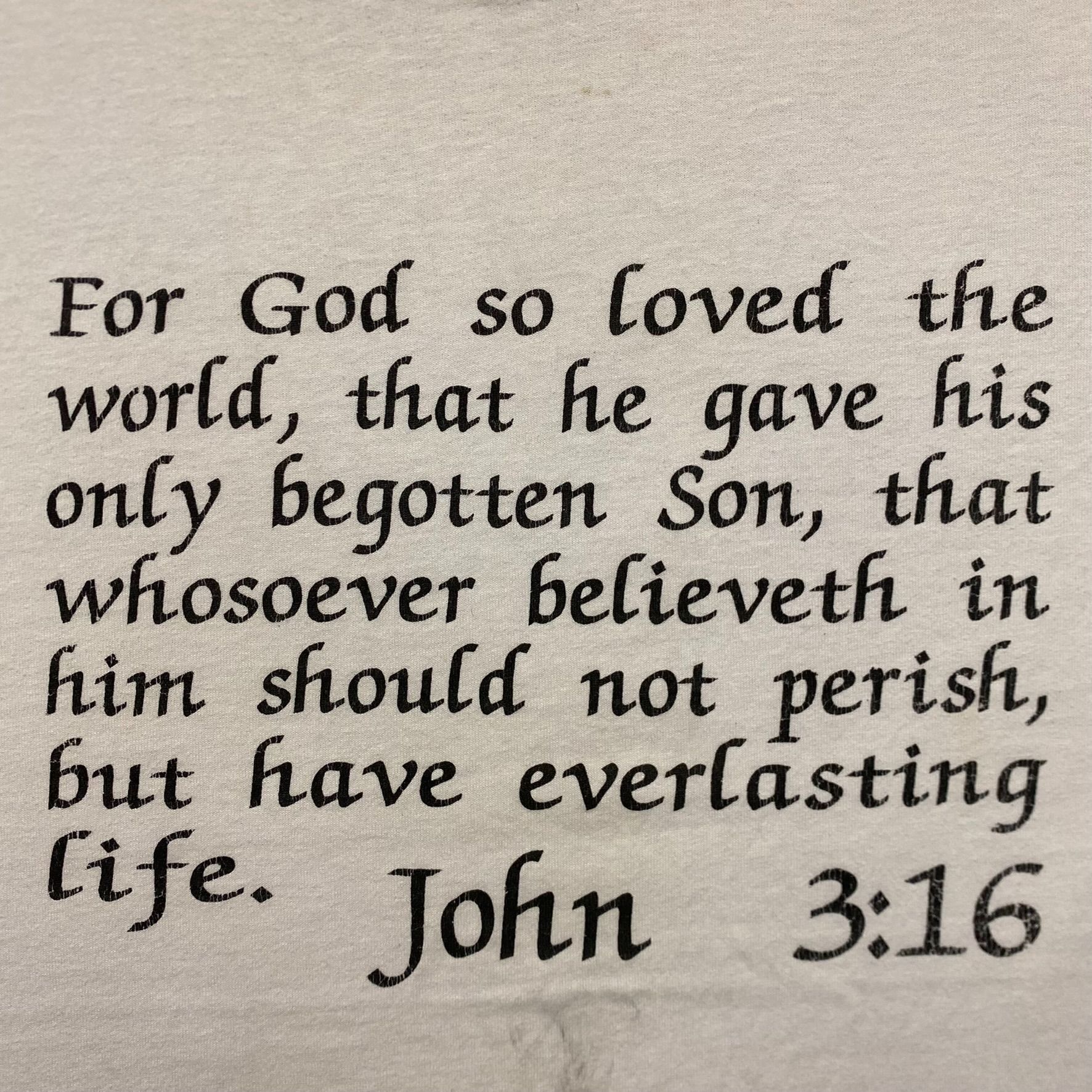 Vintage Vintage 80s Jesus God Bible Quote White Single Stitch Tee Size US XL / EU 56 / 4 - 3 Thumbnail