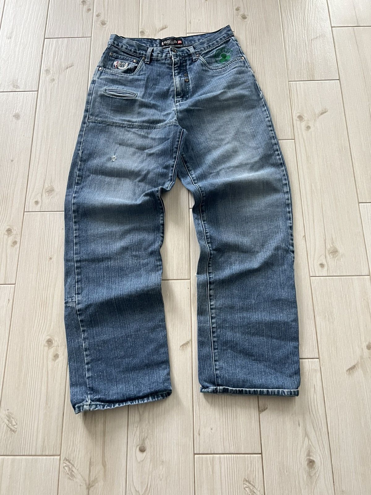 NBA Vintage Boston Celtics Baggy Denim Jeans NBA Pants Size US 30 / EU 46 - 10 Thumbnail