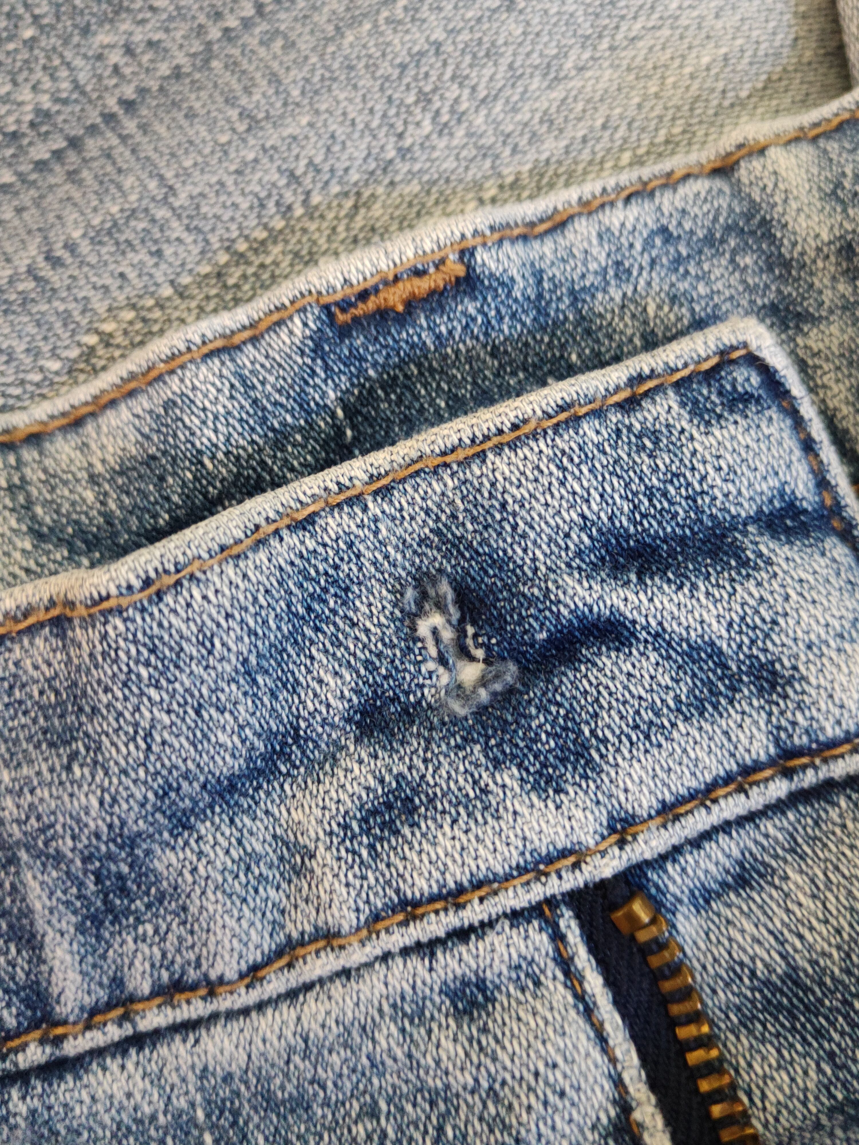 Japanese Brand Wrangler Blue Faded Distressed Ripped Jeans #S1703 Size US 31 - 13 Thumbnail