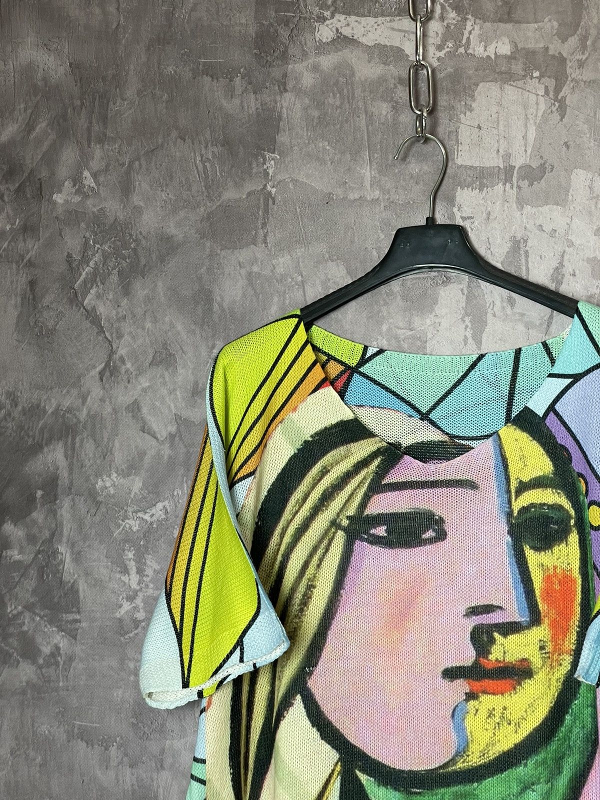 Vintage VTG 90s Picasso Art Knit T Shirt Mirror Girl Rare Size M / US 6-8 / IT 42-44 - 5 Thumbnail