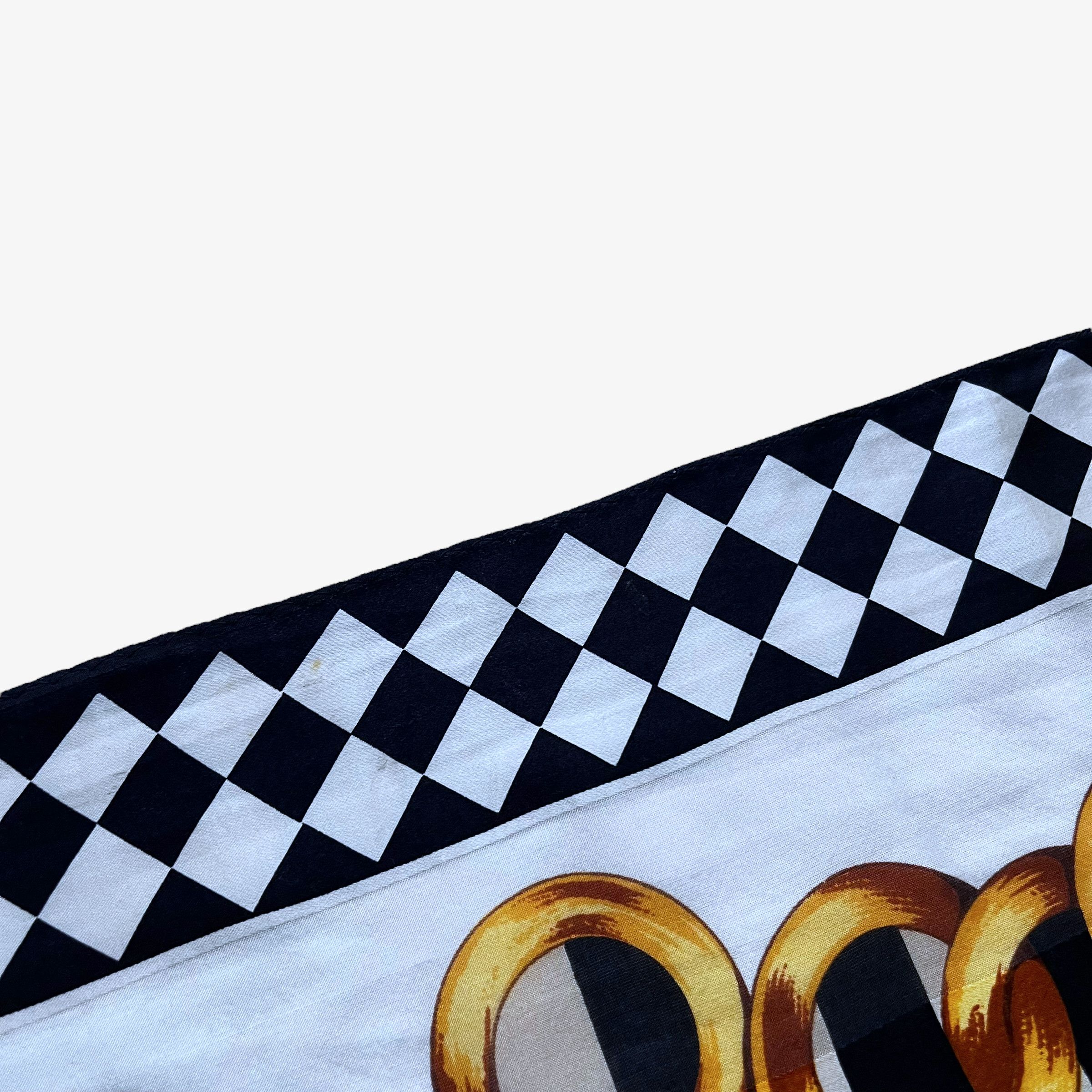 Paolo Gucci Vintage 80s Paolo Gucci Gold Ring & Striped Silk Scarf Size ONE SIZE - 4 Thumbnail
