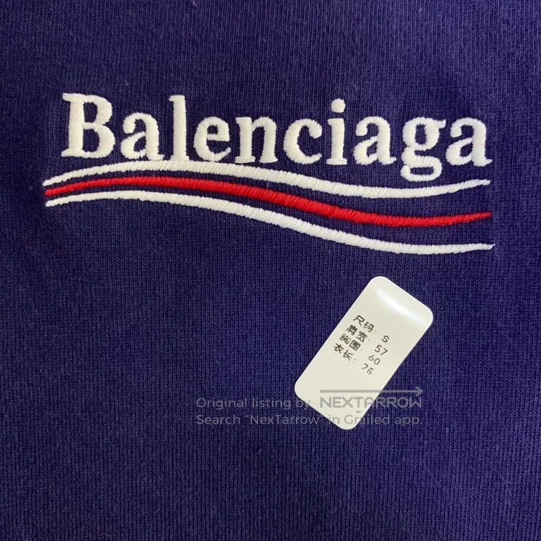Balenciaga Balenciaga Blue Cola Logo Round Neck Short Sleeve T-Shirt Size US S / EU 44-46 / 1 - 6 Thumbnail