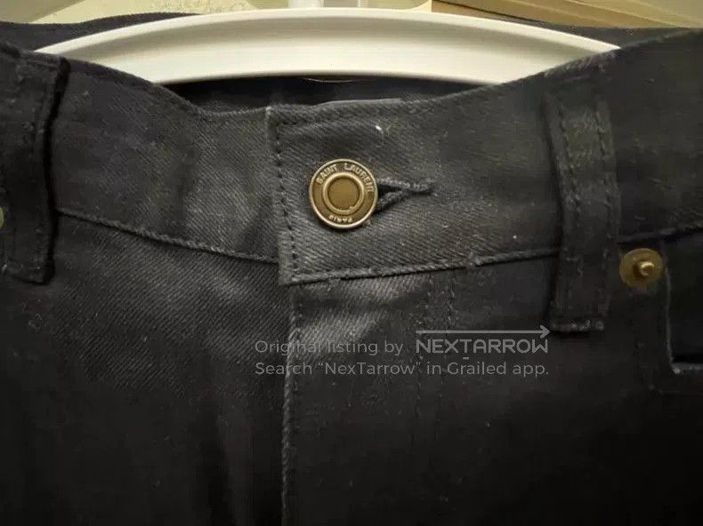 Saint Laurent Paris Saint Laurent Distressed Black Denim Jeans. Size US 30 / EU 46 - 3 Thumbnail