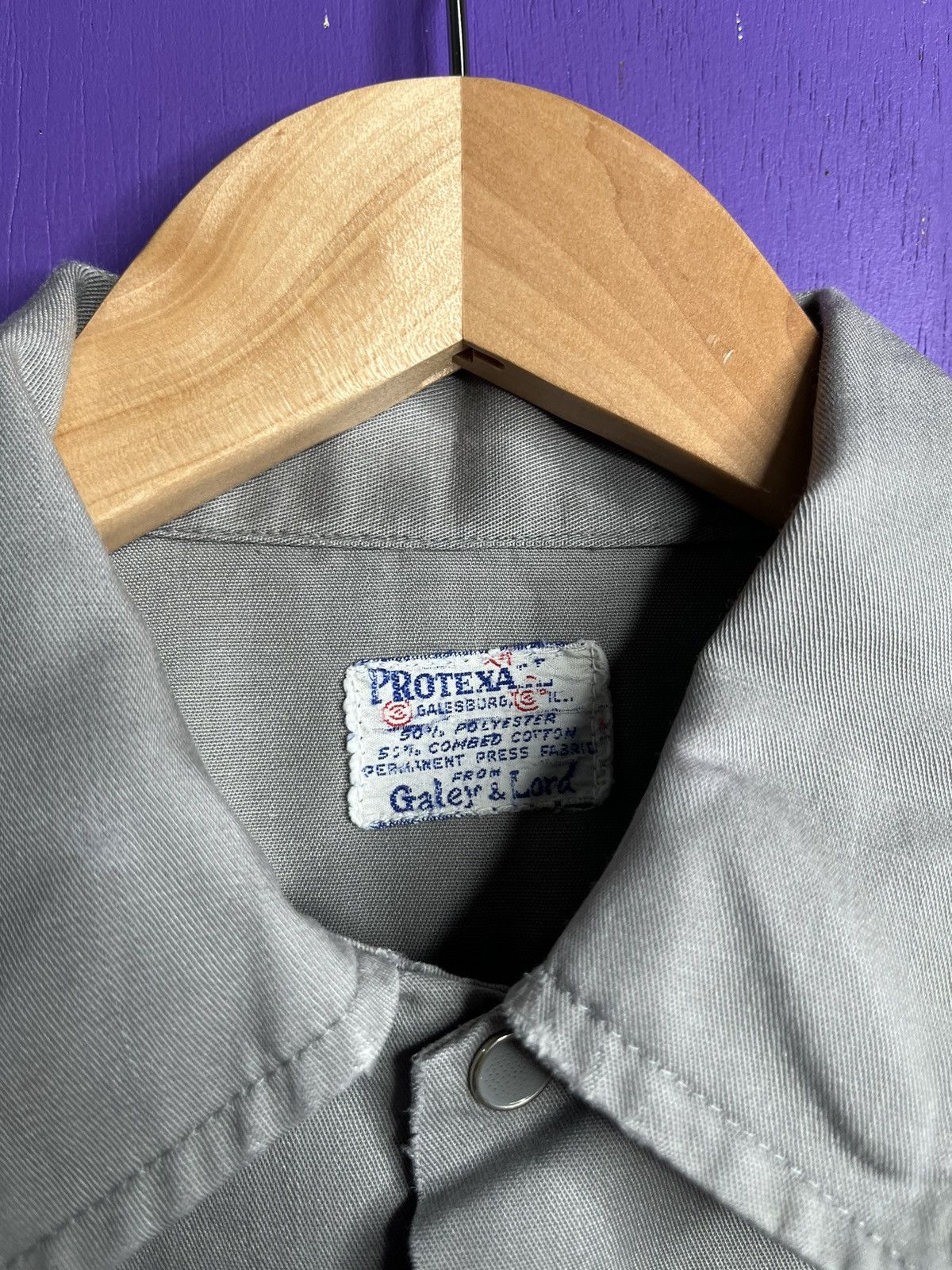 Vintage Vintage 70s Protexal metal snap button up shirt Size US L / EU 52-54 / 3 - 4 Thumbnail