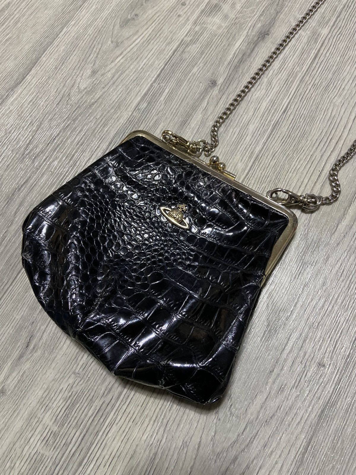 Vivienne Westwood Vivienne Westwood Archive Orb Croc-Embossed Granny Frame Size ONE SIZE - 5 Thumbnail