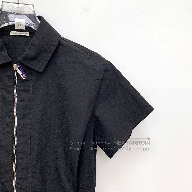 Hermes Hermes Black H pattern all-over print cotton collar zip sh Size XXS / US 00 / IT 34 - 3 Thumbnail