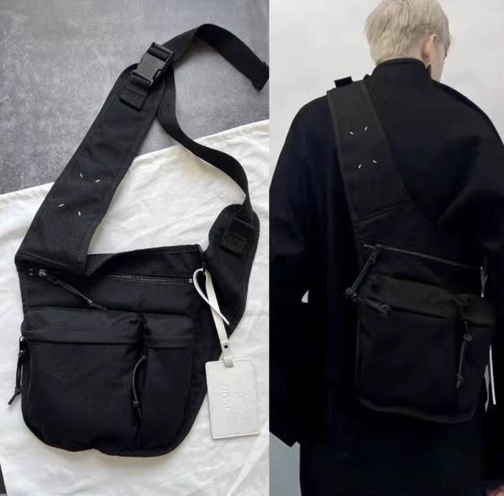 Maison Margiela Maison Margiela Black Four-Stitch Crossbody Bag Size ONE SIZE - 6 Thumbnail