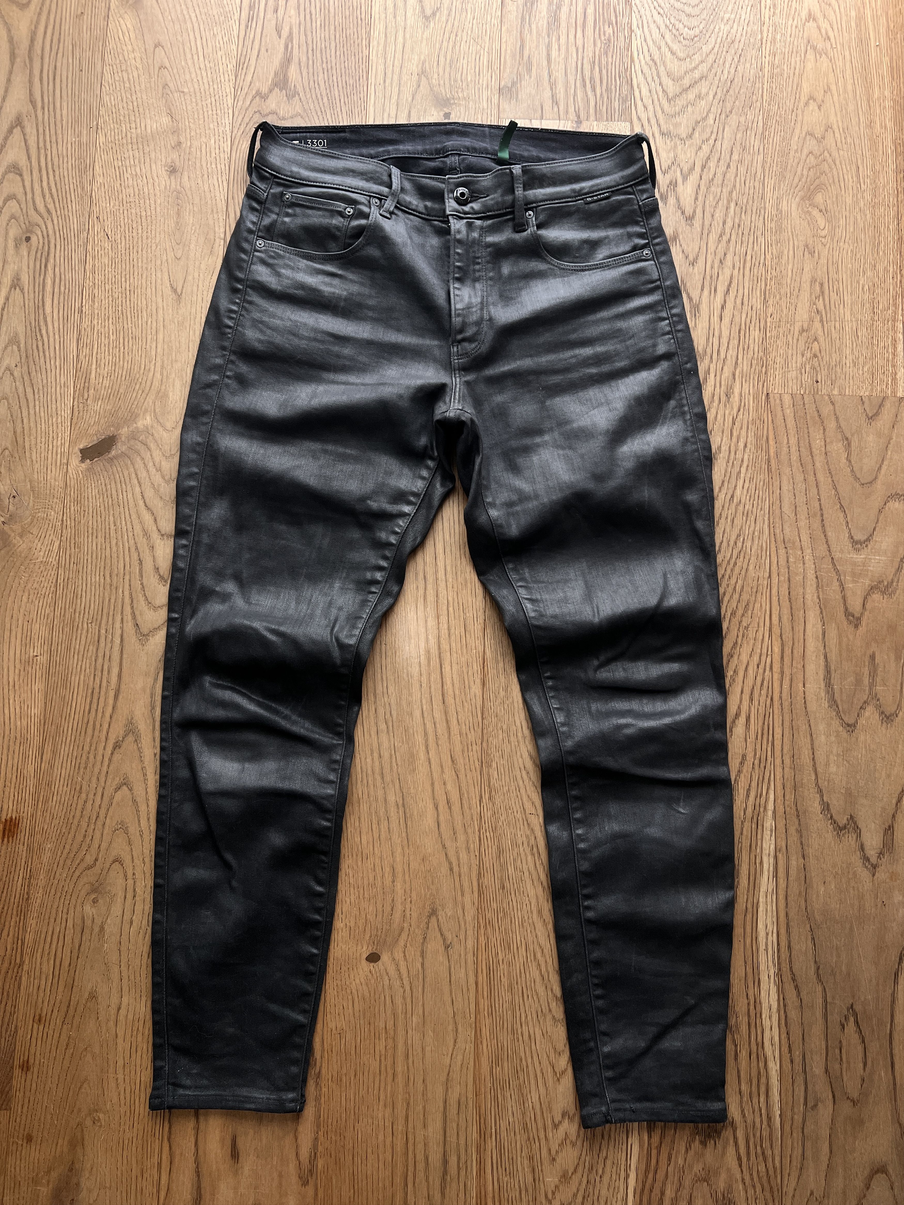 G-Star Sick G Star RAW 3301 faux leather pants waxed stretch skinny Size US 30 / EU 46 - 9 Thumbnail