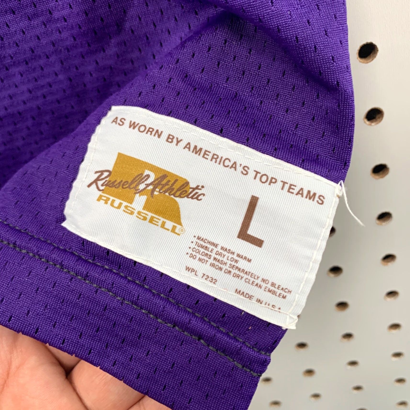 Russell Athletic VINTAGE 70s Russell Athletic Football Jersey Mens Large Purple Graphic Print #12 Walsh USA Size US L / EU 52-54 / 3 - 3 Thumbnail