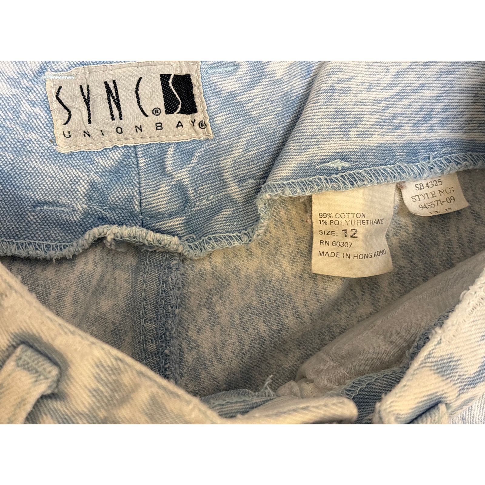 UNIONBAY VTG 80s Sync Unionbay acid wash mom jeans blue denim 12 Size 34" / US 12 / IT 48 - 3 Thumbnail