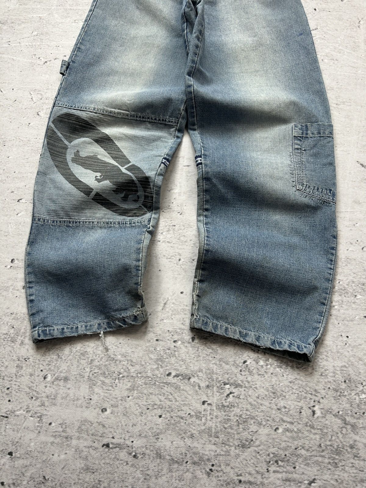 Ecko Unltd. 💥Vintage Ecko Unltd Baggy Big Logo Washed Blue Denim Jeans💥 Size US 30 / EU 46 - 3 Thumbnail