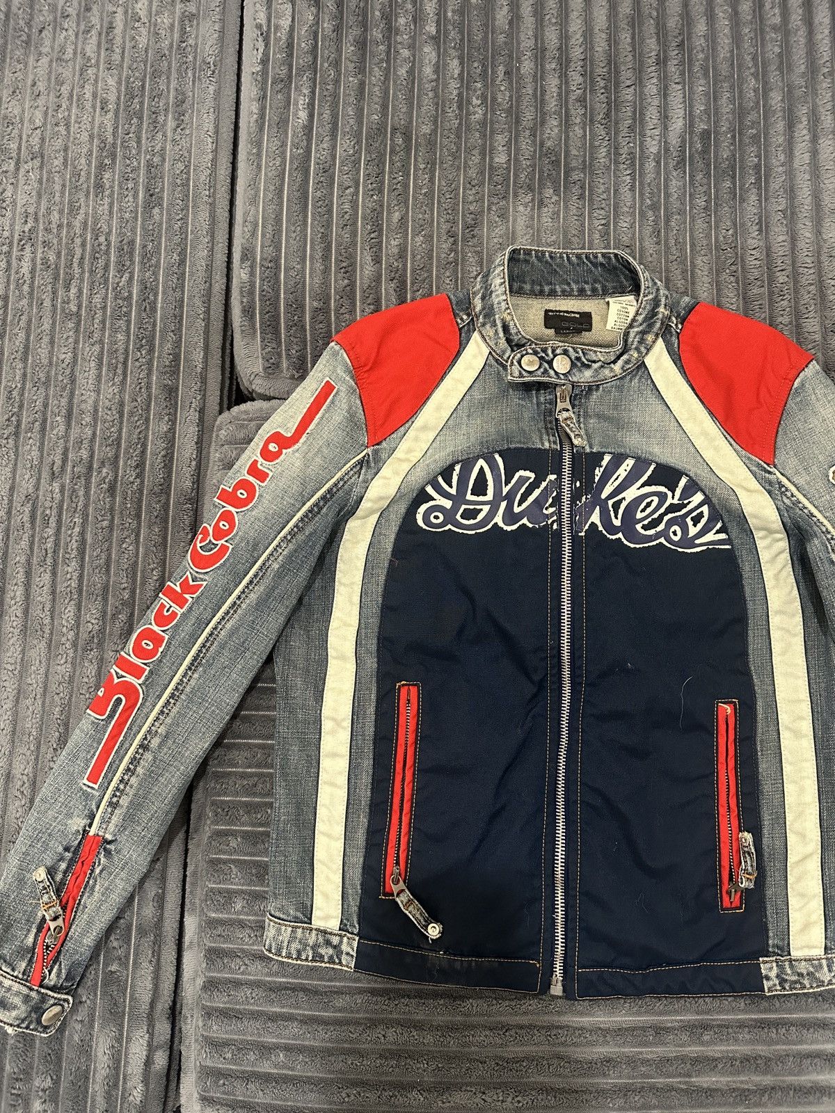 Energie Vintage ENERGIE Gold Racing Denim Jacket (Large) Size US L / EU 52-54 / 3 - 1 Thumbnail