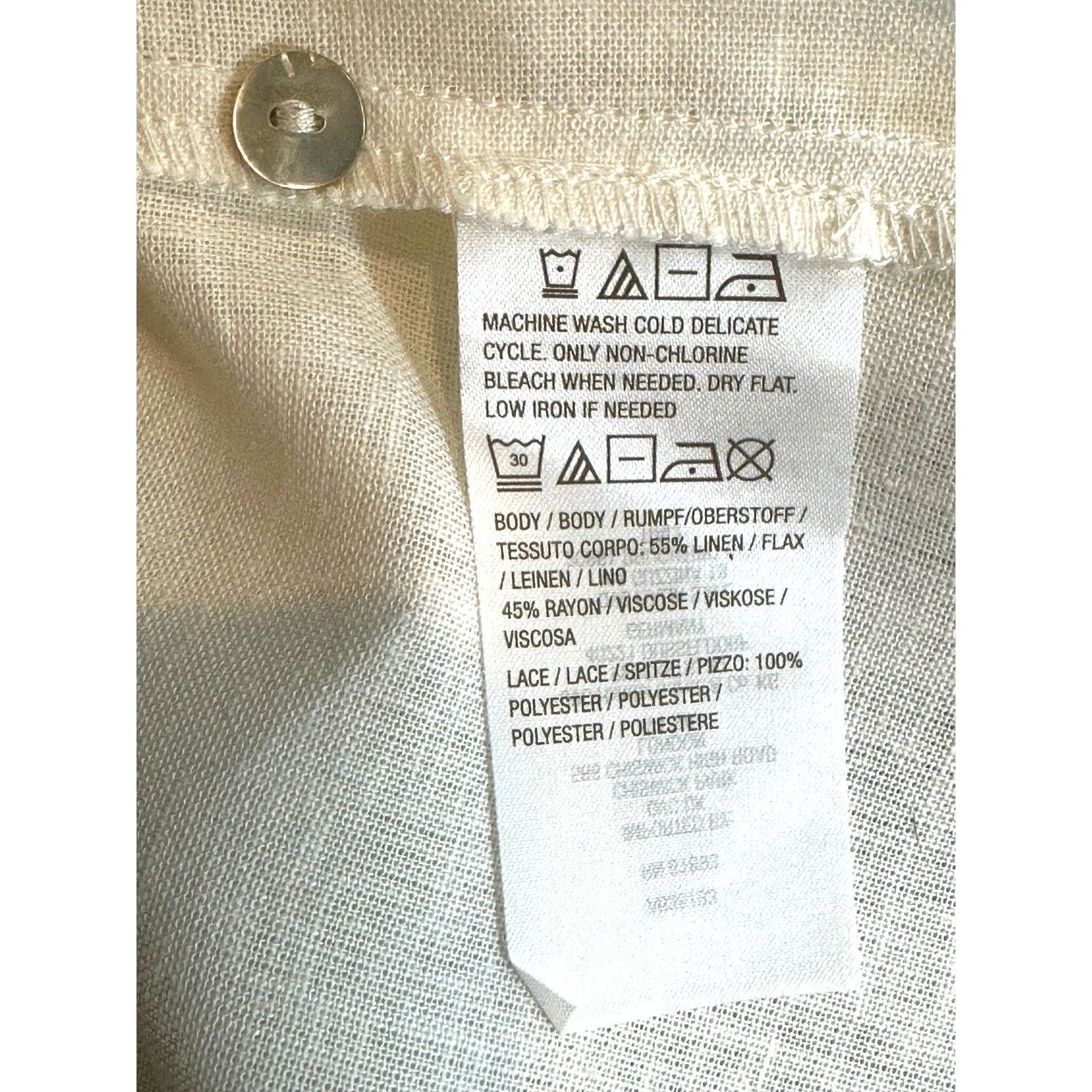 Other Susan Graver Cross-Dyed Linen Blend Button Shirt Cream M Size M / US 6-8 / IT 42-44 - 16 Thumbnail