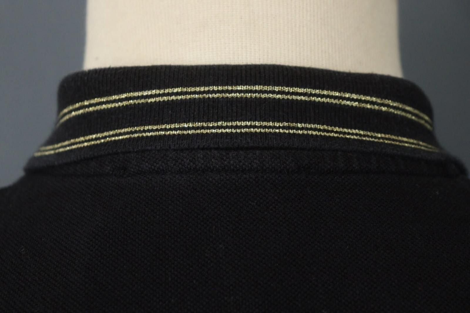 Versace Versace Black Cotton Collared Popover Polo Shirt Size L Size US L / EU 52-54 / 3 - 11 Thumbnail