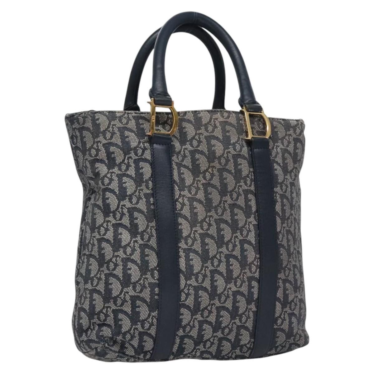 Dior DIOR Trotter Canvas Hand Bag Navy Gold Size ONE SIZE - 1 Thumbnail