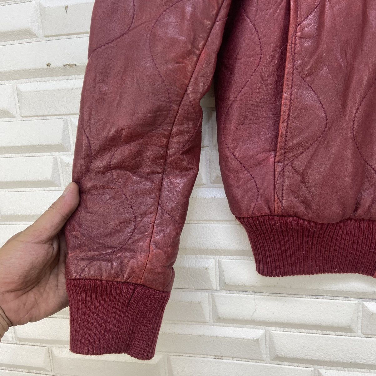 Avirex Avirex Varsity Sheepskin Leather Biker Jacket Size US S / EU 44-46 / 1 - 8 Thumbnail