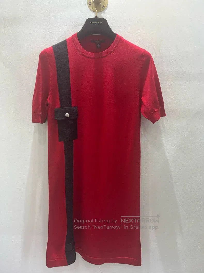 Louis Vuitton Louis Vuitton Red Silk Wool Dress M. Size M / US 6-8 / IT 42-44 - 1 Thumbnail