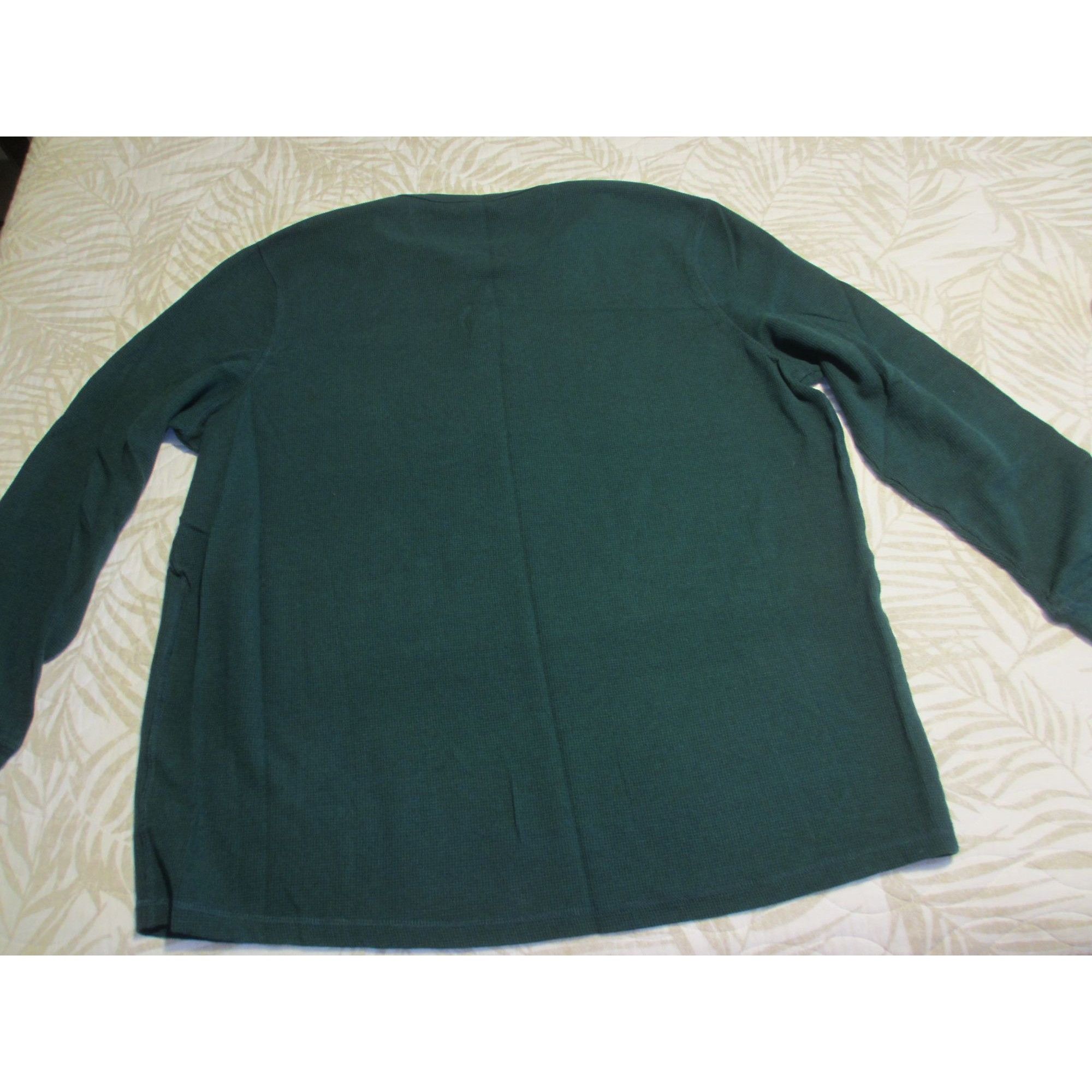 George George Mens 3XL Green Henley Waffle Knit Long-Sleeve Shirt Size US XXL / EU 58 / 5 - 3 Thumbnail
