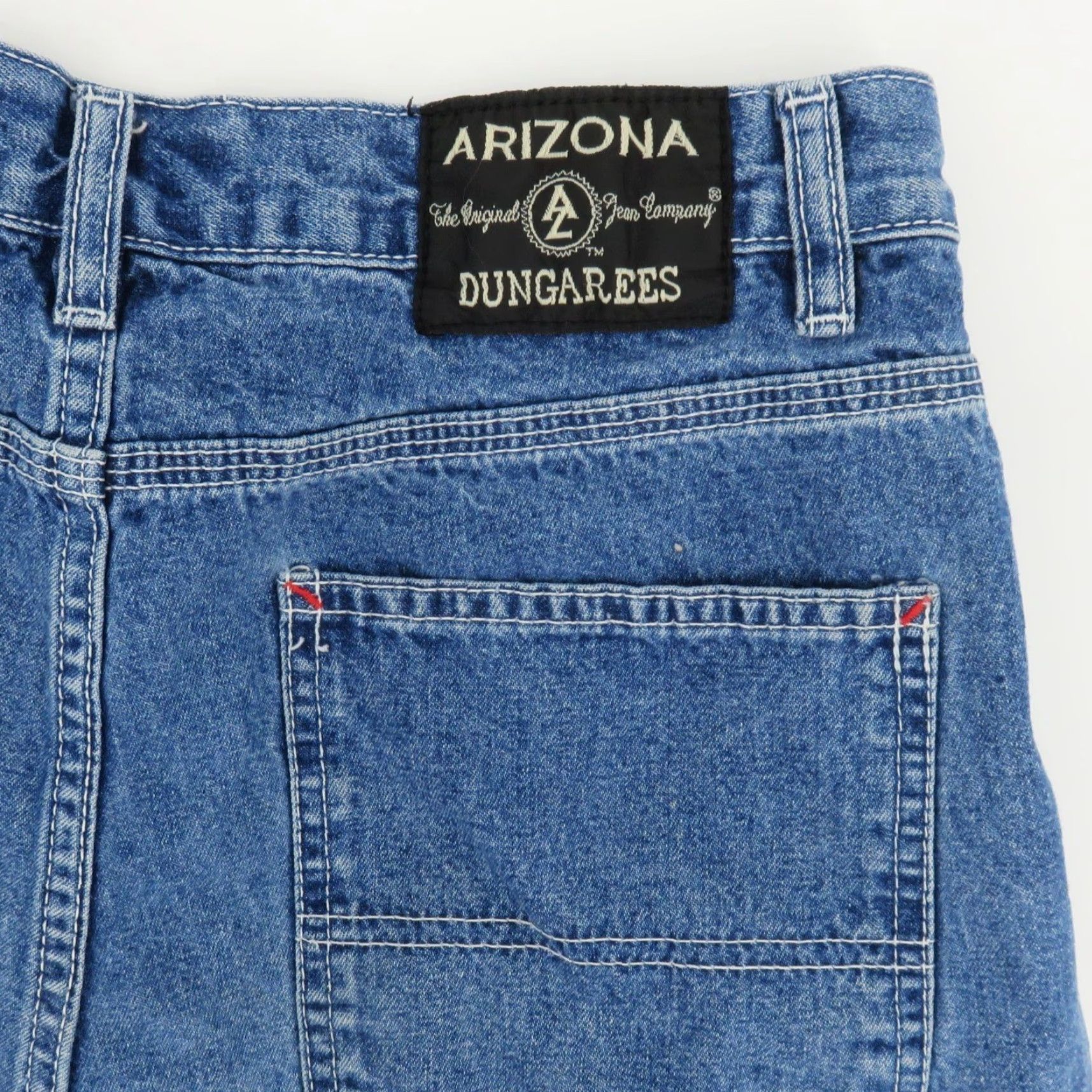 Vintage VTG Arizona Juniors 7 Dungarees Blue Denim Jean Shorts Pockets All Cotton Y2K Size 28" / US 6 / IT 42 - 6 Thumbnail