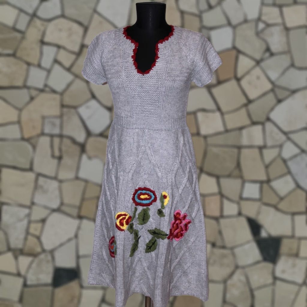 Desigual Desigual knit dress Womens Size L Grey A-Line Dress Size L / US 10 / IT 46 - 1 Thumbnail