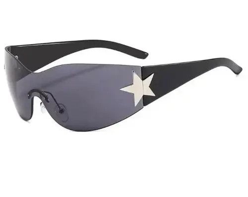 Electric Visual Black Frame Trendy Star Rimless Sunglasess Vintage y2k 90’s Size ONE SIZE - 2 Thumbnail