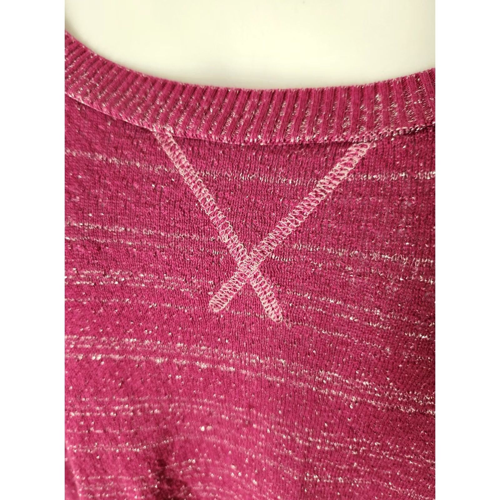 Vintage Mudd Pink Sweater 3/4 Sleeve Shirt Size 3X Plus Pullover Casual Women's Knit Solid Scoop Neck Adult Plus-Size Mens? Size XXL / US 16-18 / IT 52-54 - 3 Thumbnail