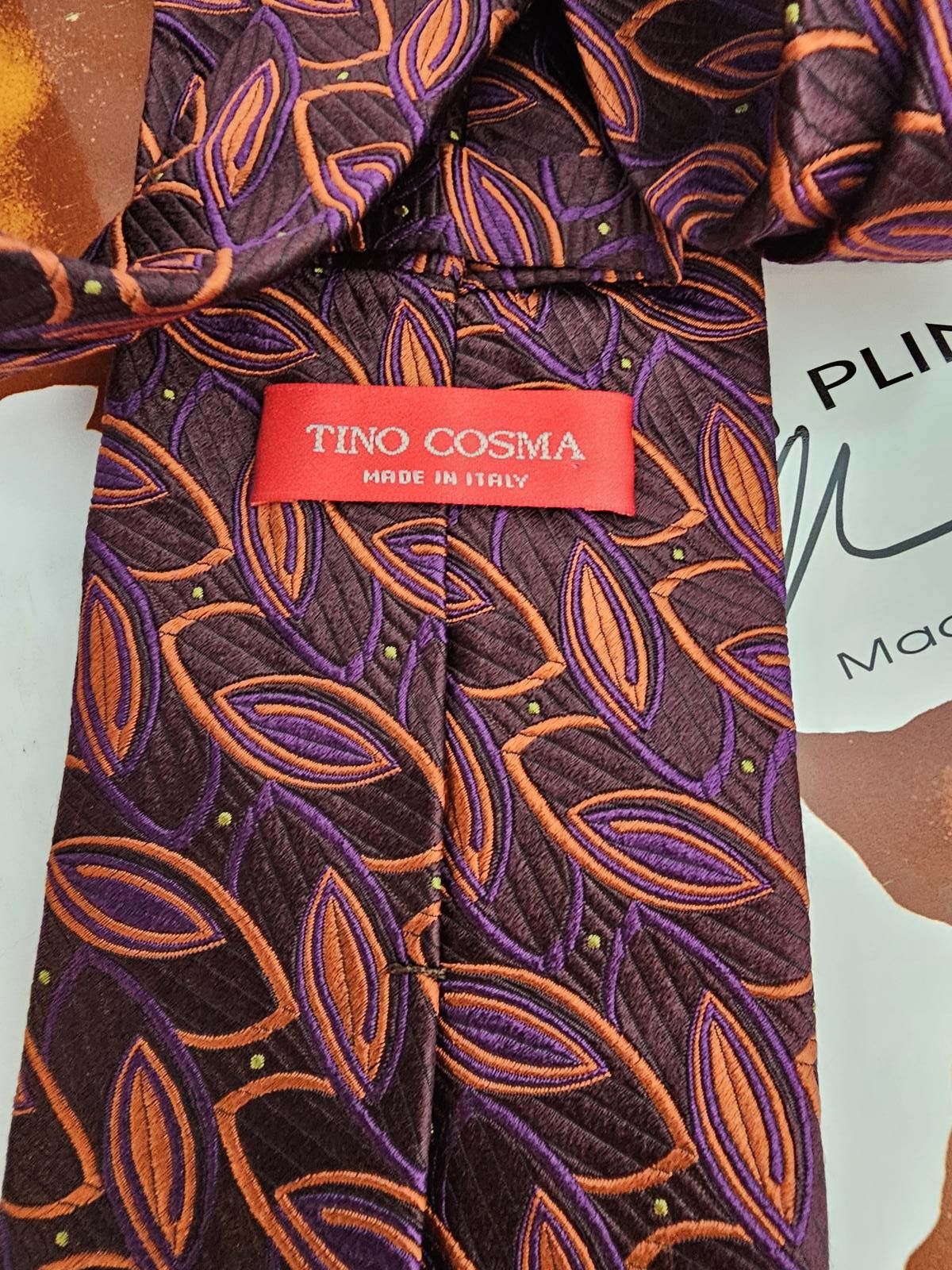 Designer Tino Cosma Tie Purple Mens 3.5" x 58" Made in Italy Size ONE SIZE - 2 Thumbnail
