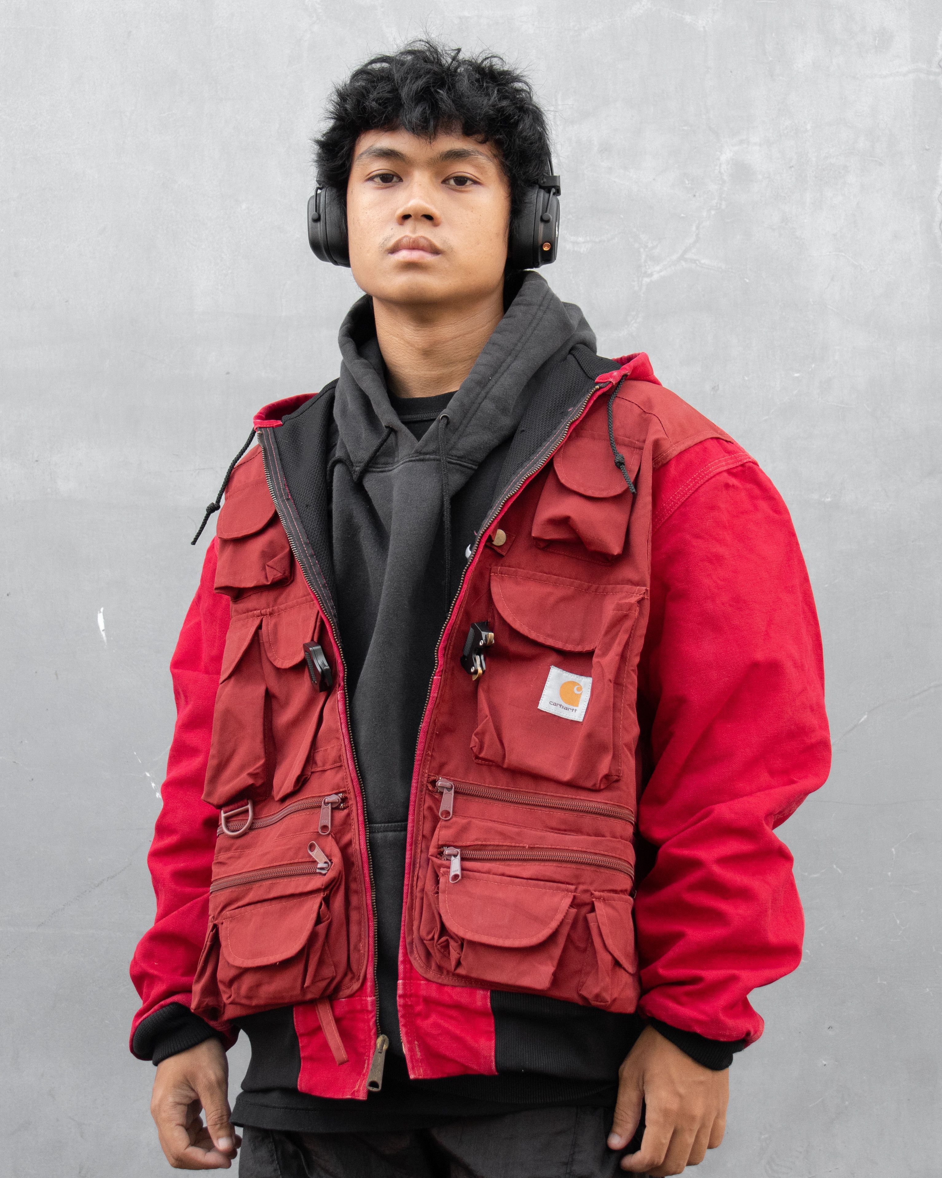 Vintage Reworked VTG Carhartt Active JR100 Tactical Zipup Hoodie Grailed