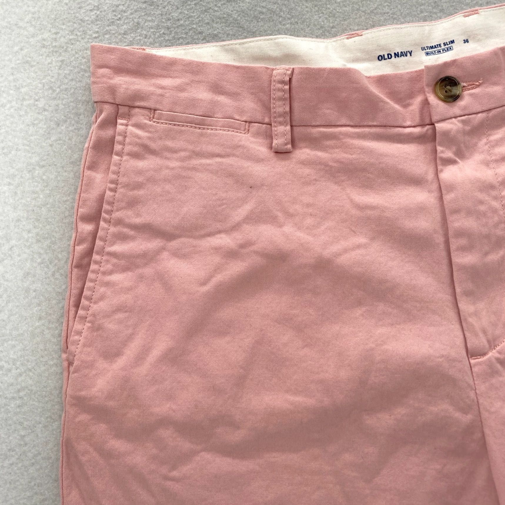 Old Navy Old Navy Slim Chino Shorts Mens 36 Pink Built In Flex Casual Preppy NWT Size US 36 / EU 52 - 2 Thumbnail