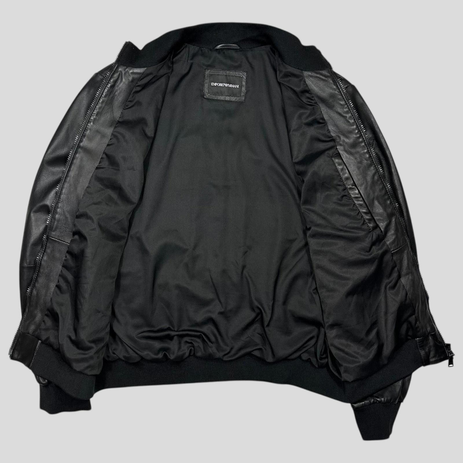 Armani Emporio Armani 2018 Lambs Leather Bomber Jacket - M/L Size US L / EU 52-54 / 3 - 5 Thumbnail