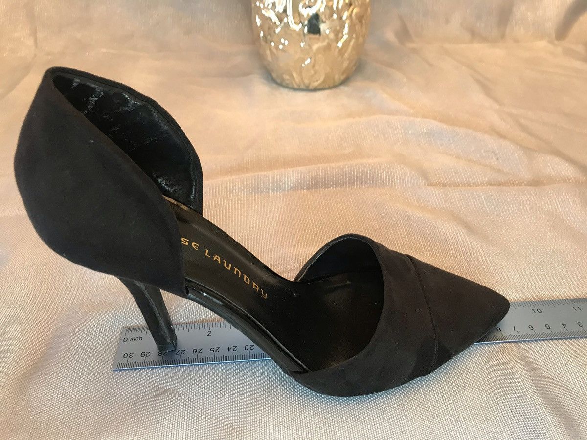 Chinese Laundry Black Faux/Vegan Suede D'Orsay Pumps Shoes Sz 9.5 EUC Size US 9.5 / IT 39.5 - 4 Thumbnail