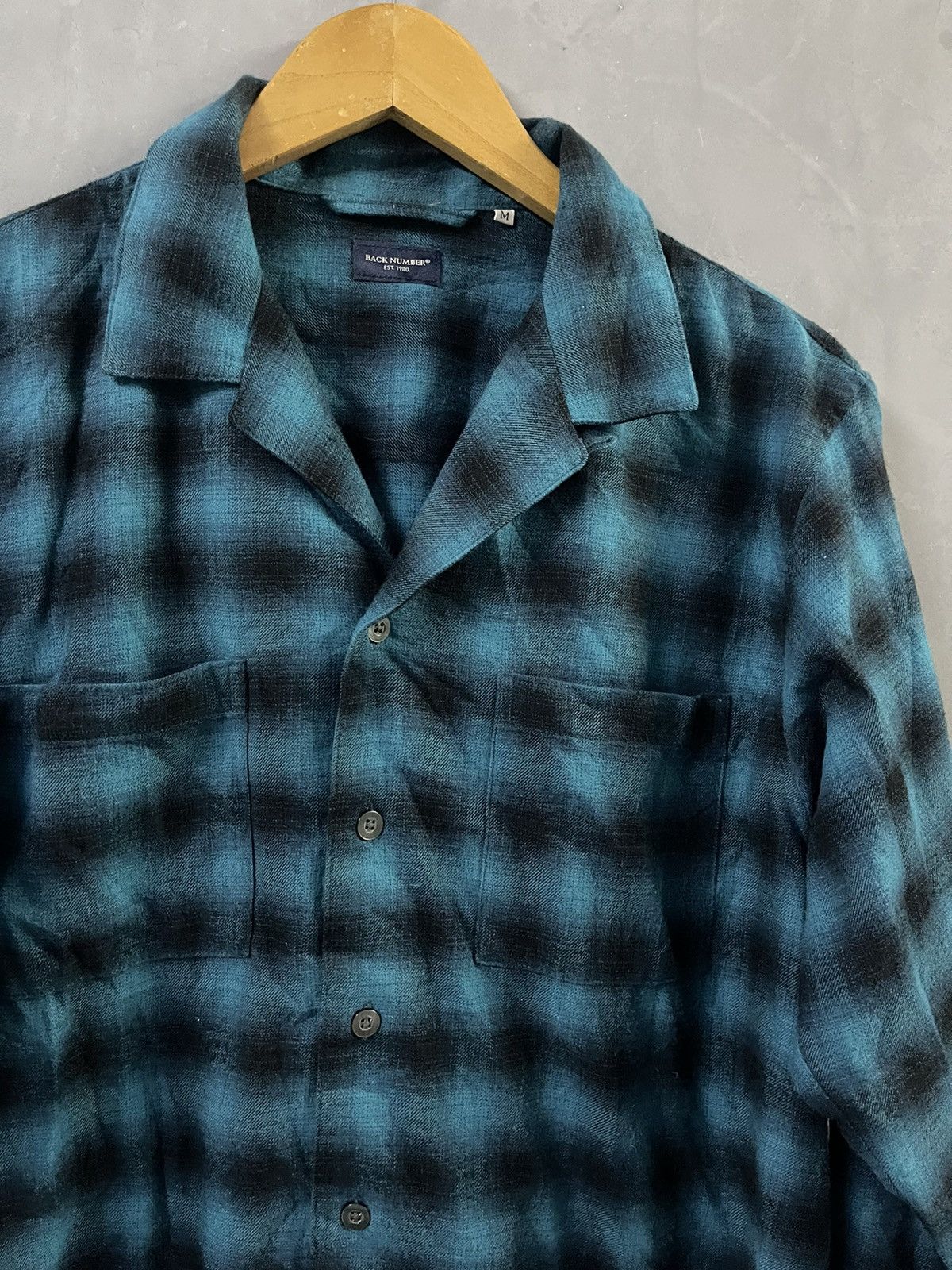 Flannel BACK NUMBER - Shadow Plaid Open Collar Shirt Size US M / EU 48-50 / 2 - 2 Thumbnail