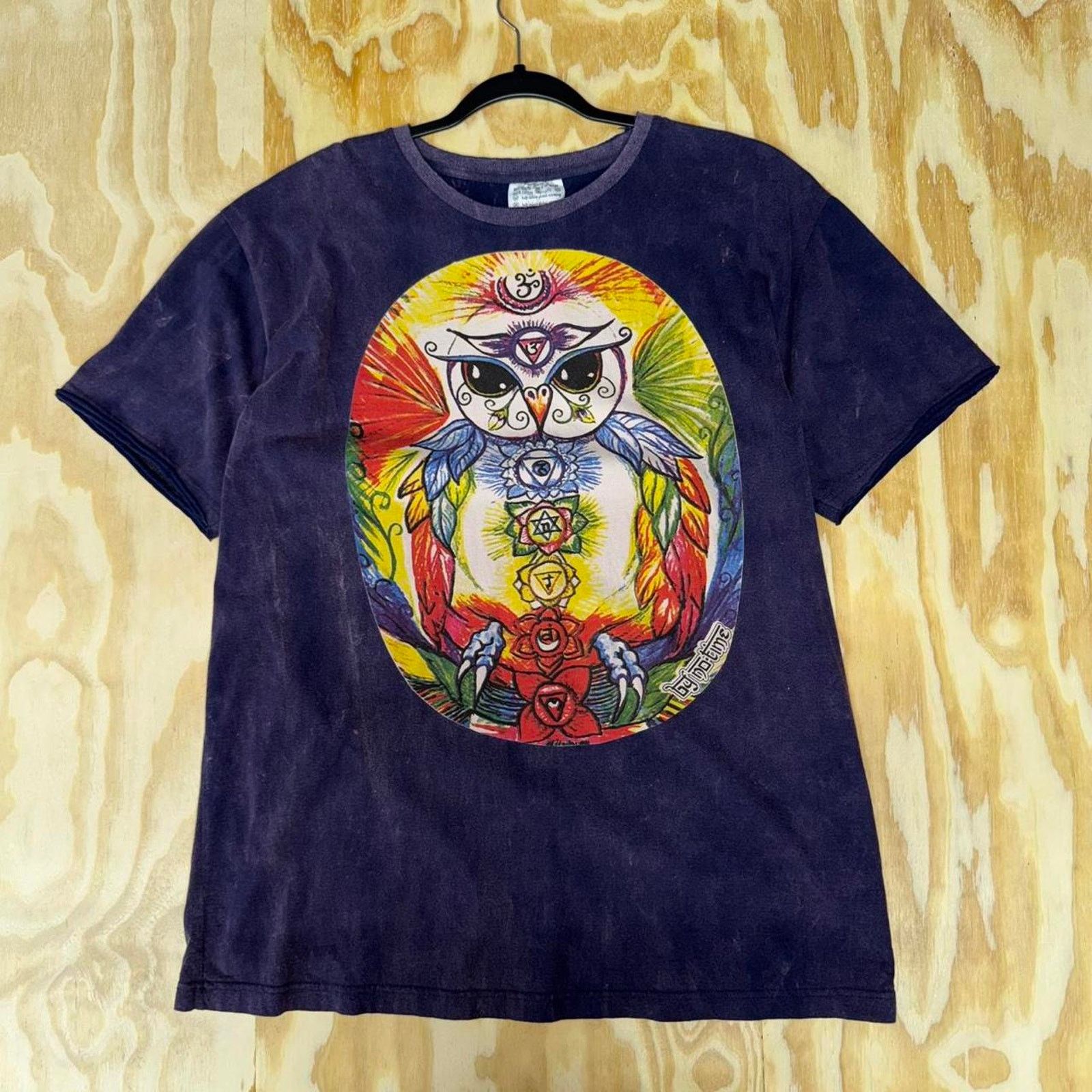 Vintage Vintage y2k chakra owl tie dye t-shirt Size US XL / EU 56 / 4 - 1 Thumbnail