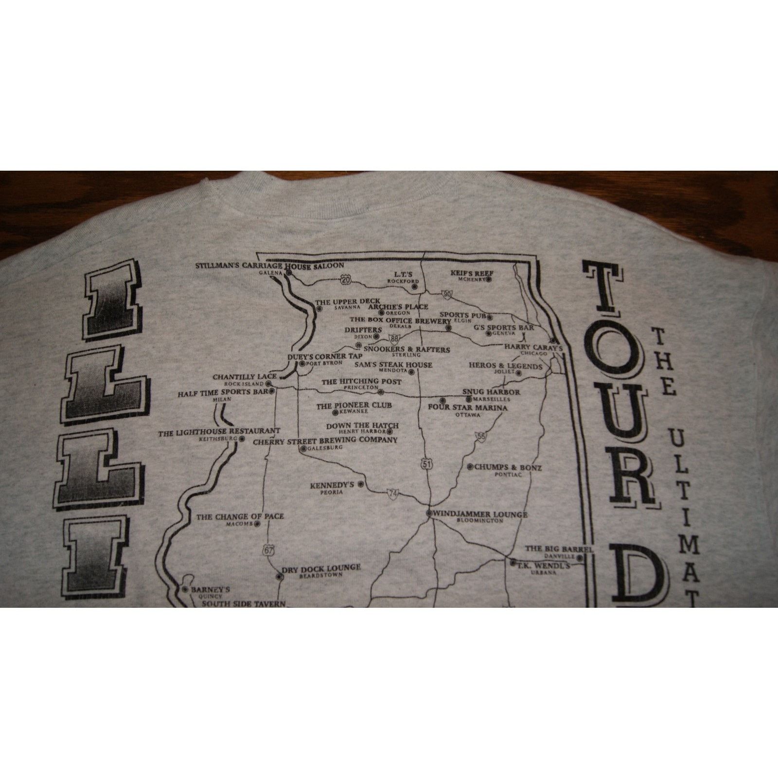 Fruit Of The Loom VTG Best Of Bars Of ILLINOIS Tour Gray XL Sweatshirt Road Size US XL / EU 56 / 4 - 7 Thumbnail