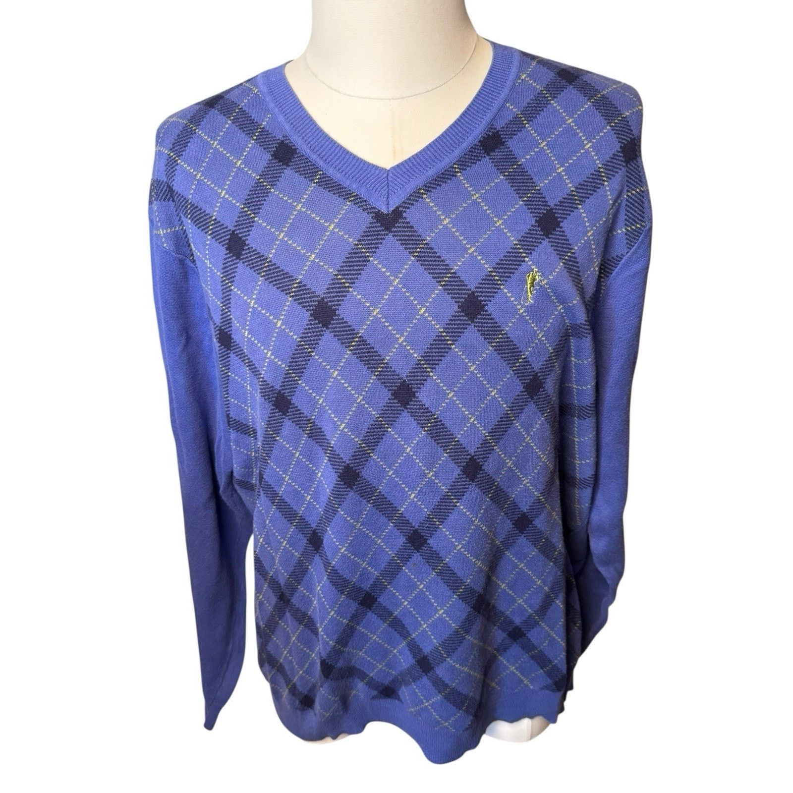 Other Payne Stewart Golf Sweater Purple Argyle V-Neck Cotton Size US L / EU 52-54 / 3 - 1 Thumbnail