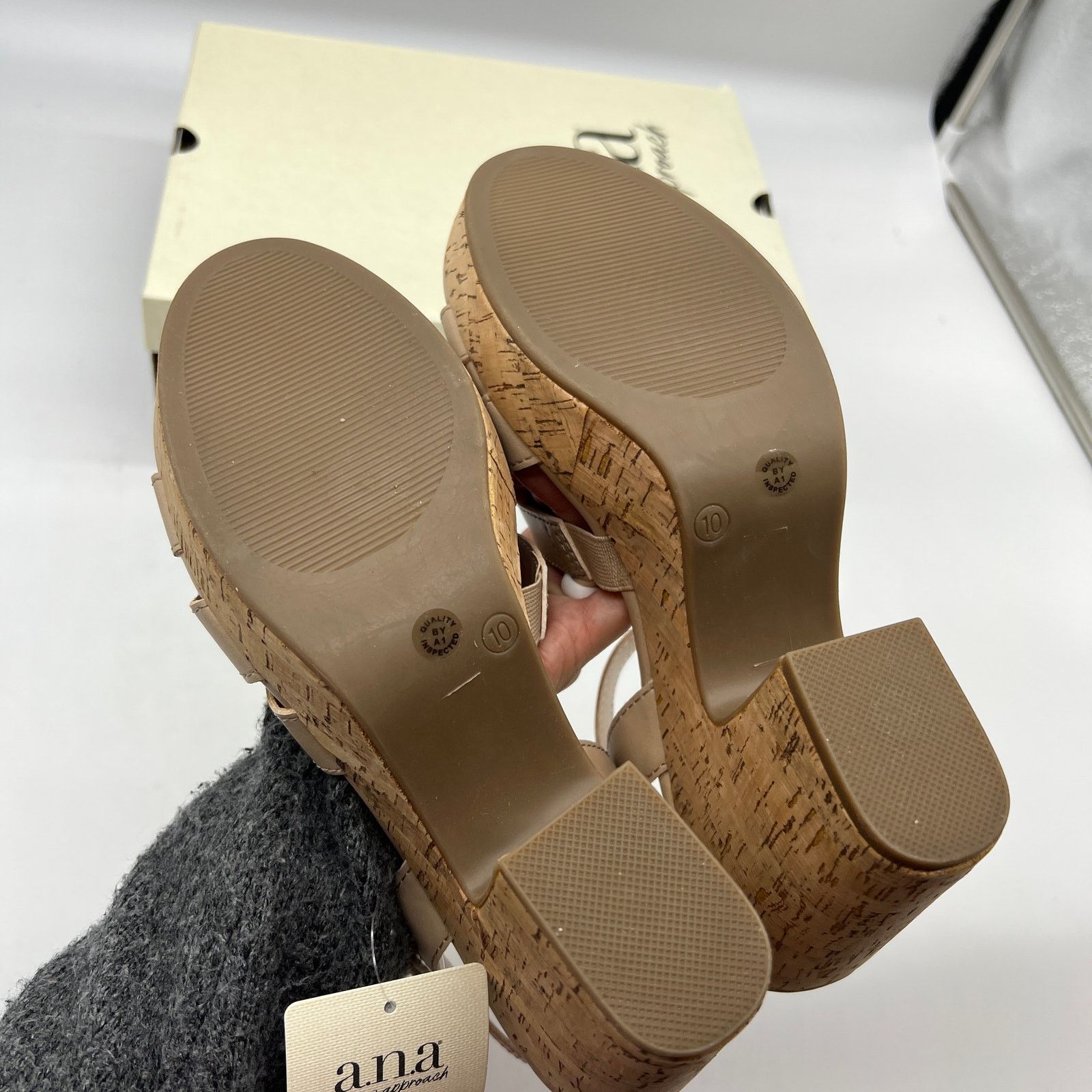 Other a.n.a Womens Billie Heeled Sandals Nude Color Size 10M Size US 10 / IT 40 - 6 Thumbnail