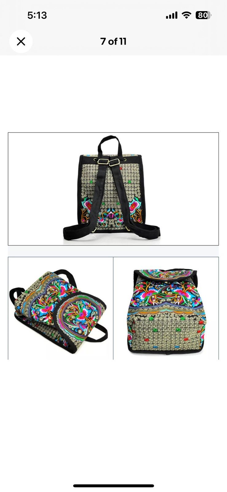 Other Women's Handmade Mini Backpack Purse – Adjustable Travel Bag Size ONE SIZE - 8 Thumbnail