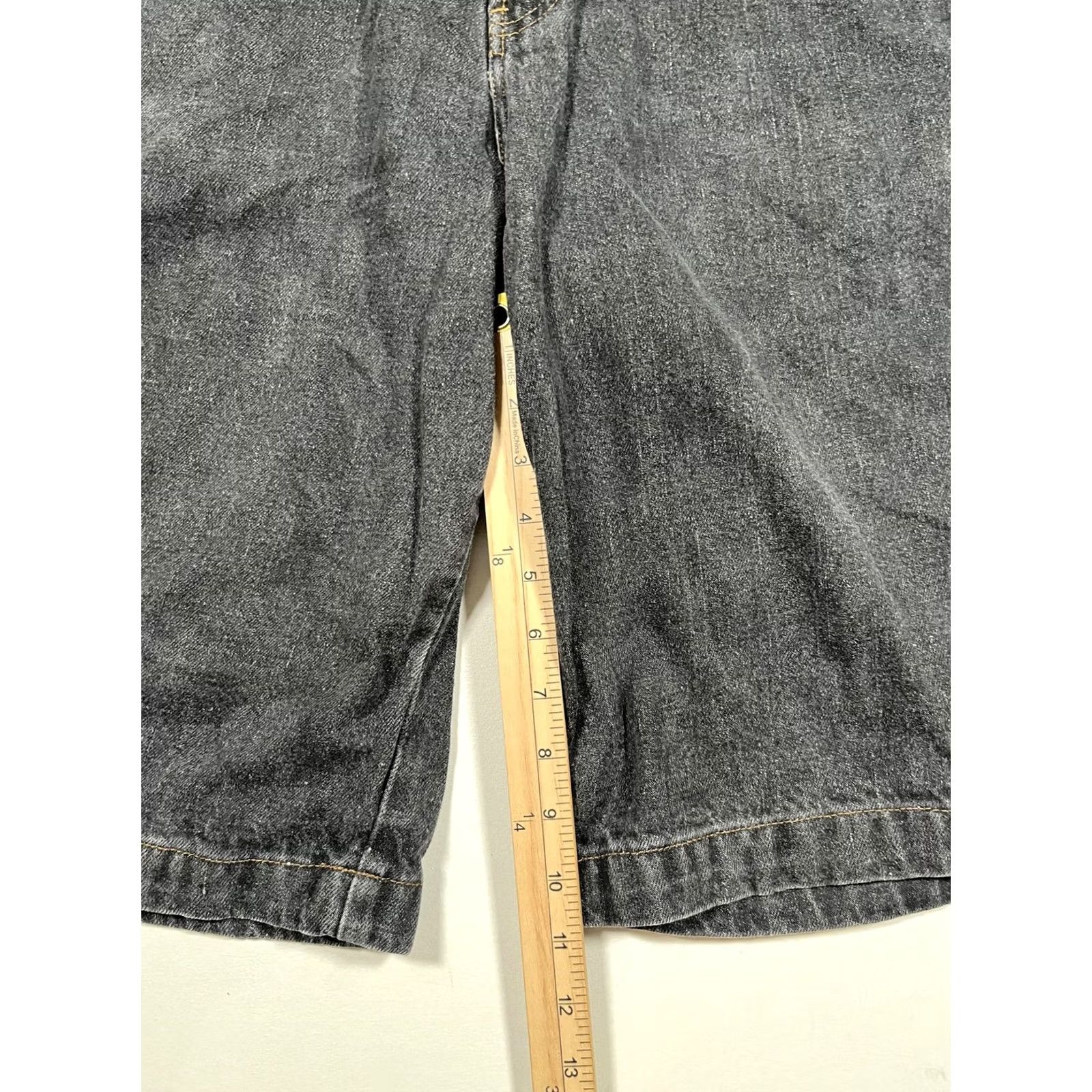 Denime Zonz Mens 36 Gray Denim Bermuda Shorts 5-Pocket Zip Front Relaxed Fit Charcoal Wash Summer Casual Men Size US 36 / EU 52 - 5 Thumbnail