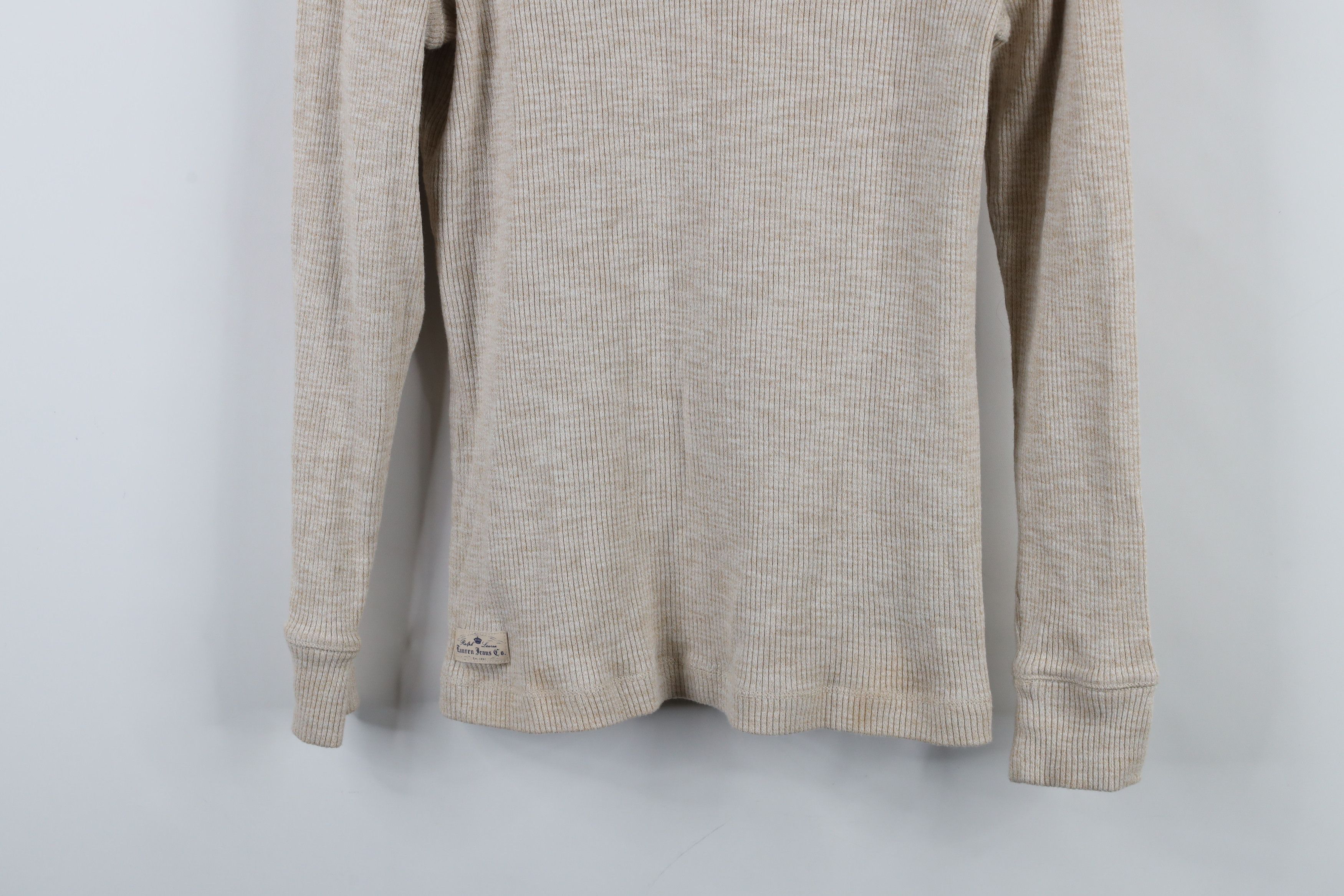 Ralph Lauren × Vintage Vintage 90s Y2K Ralph Lauren Thermal Ribbed Knit T-Shirt Size L / US 10 / IT 46 - 3 Thumbnail