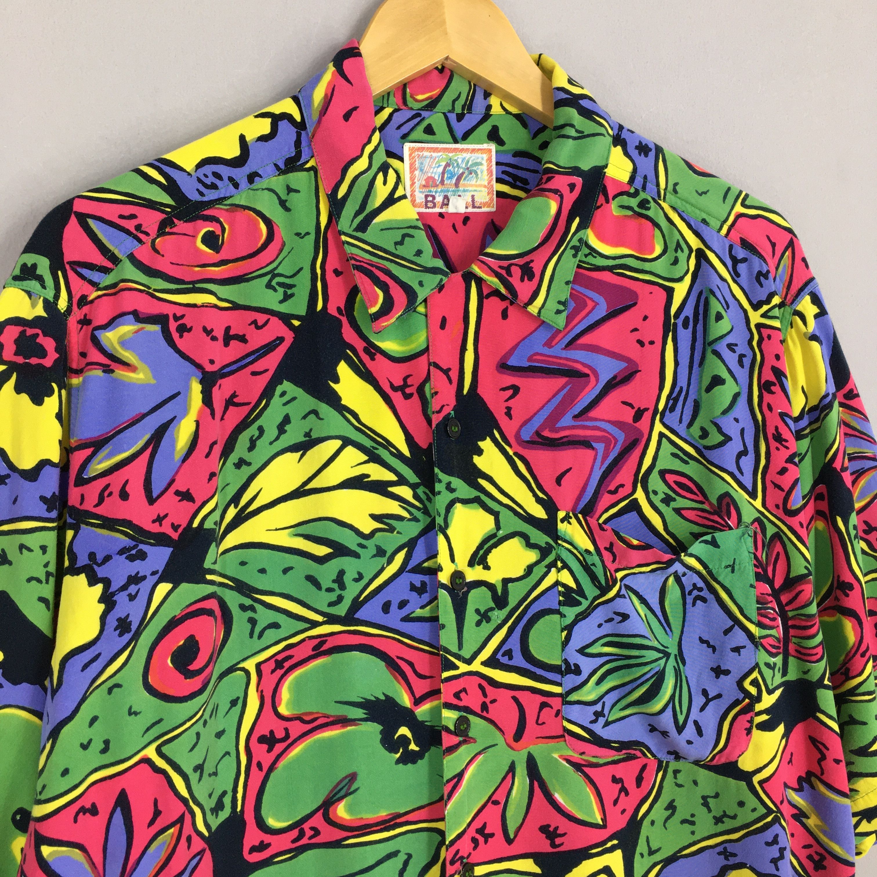 Art Comes First Vintage 80s Hawaiian Abstract Pop Art Rayon Shirt XLarge Size US XL / EU 56 / 4 - 3 Thumbnail