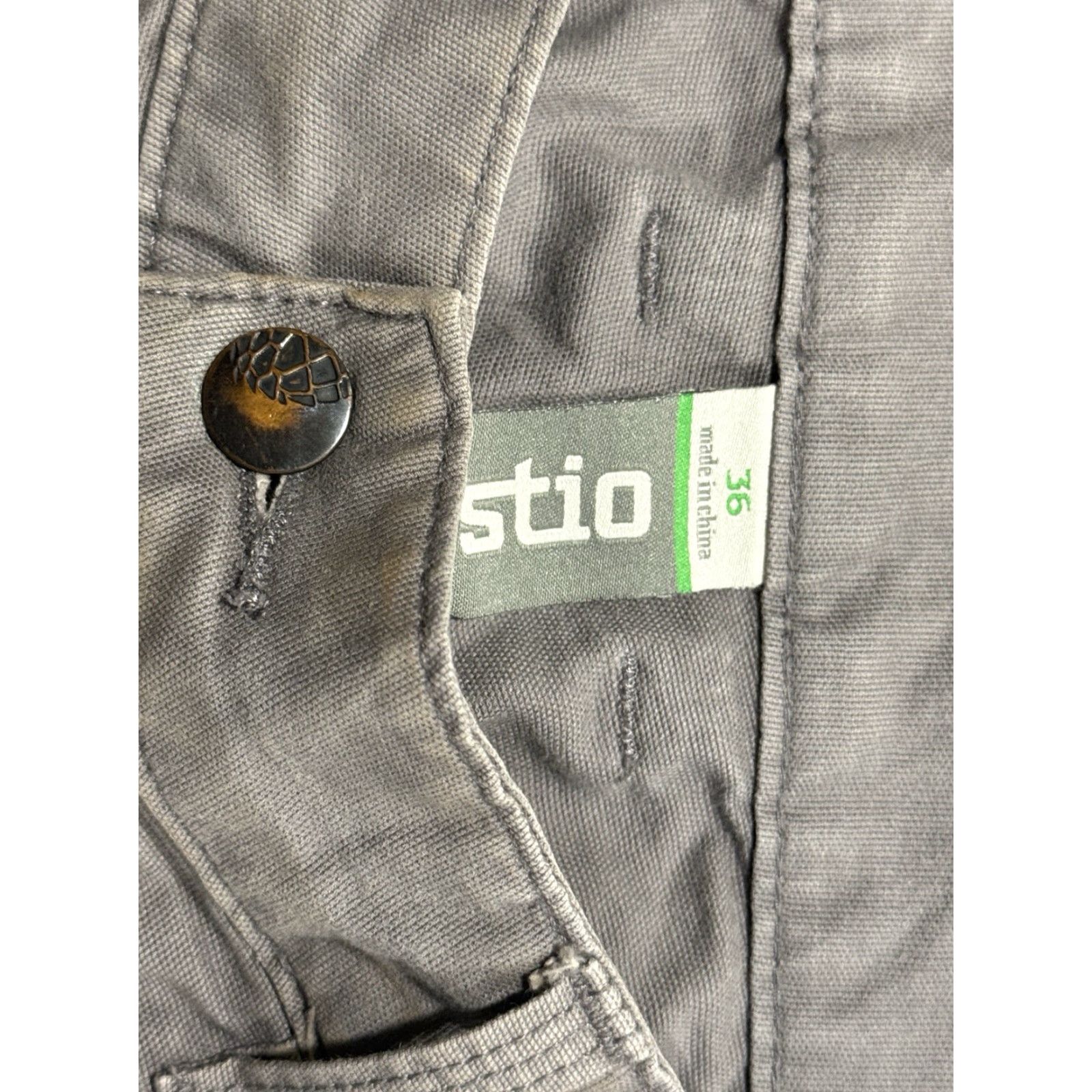 Vintage STIO Pants 36x32 Gray Cotton Spandex Stretch 5 Pocket Chino Straight Leg Mens Size US 36 / EU 52 - 7 Thumbnail