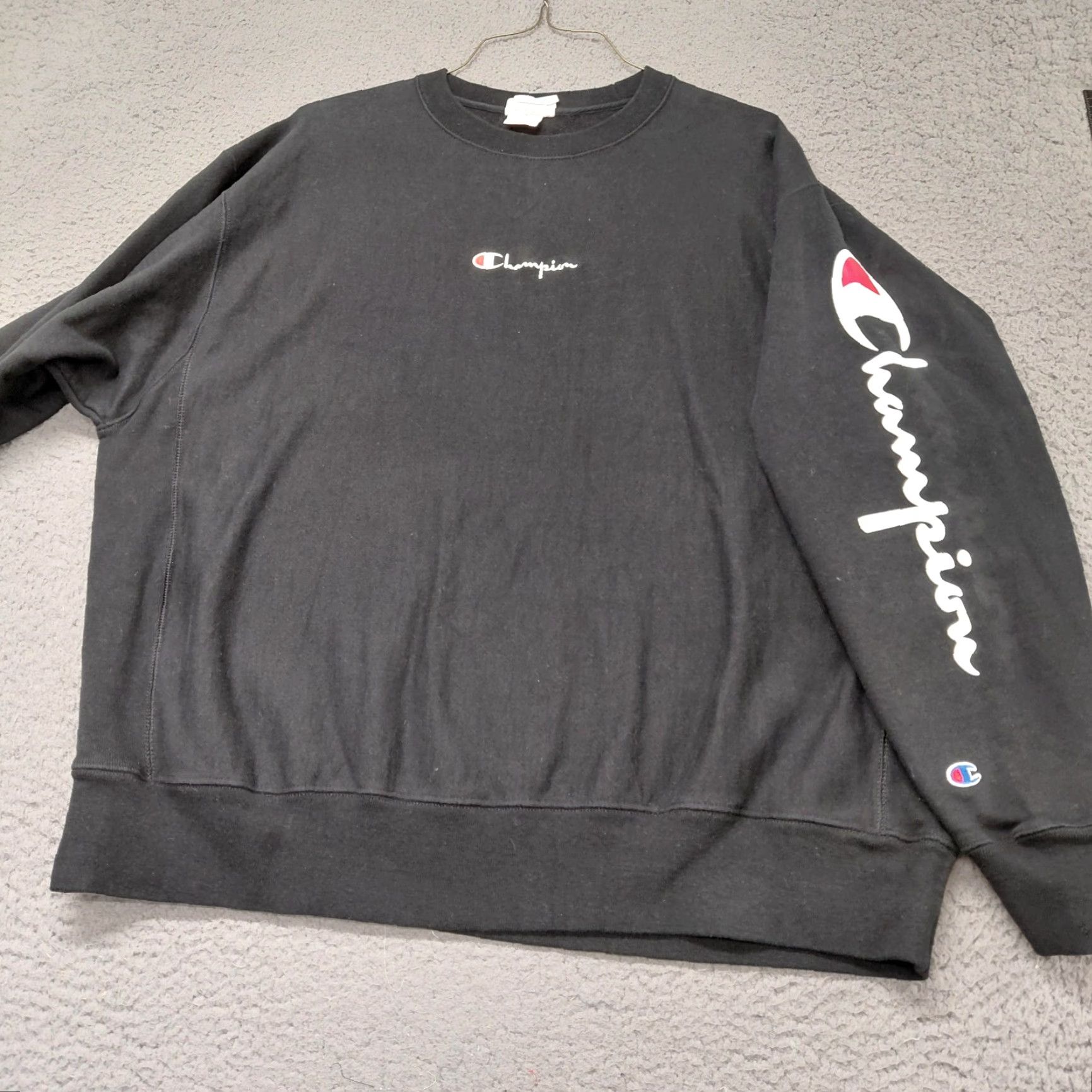 Champion VINTAGE Champion Reverse Weave Mens 2XL Black Crew Neck Sweatshirt Logo Shirt Size US XXL / EU 58 / 5 - 6 Thumbnail