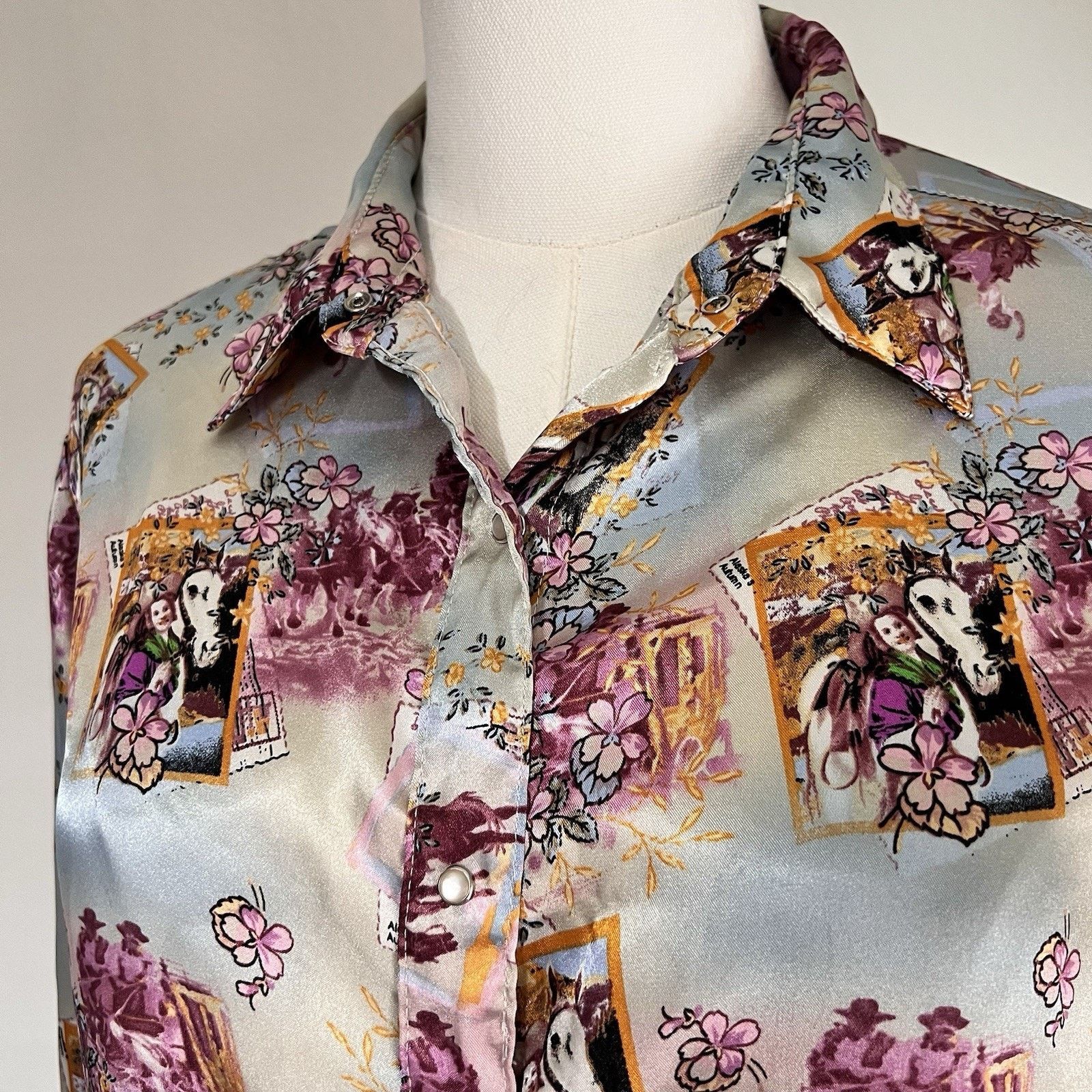 Wrangler Vintage Wrangler Silky Pearl Snap Women’s Western Button Up Size S / US 4 / IT 40 - 1 Thumbnail