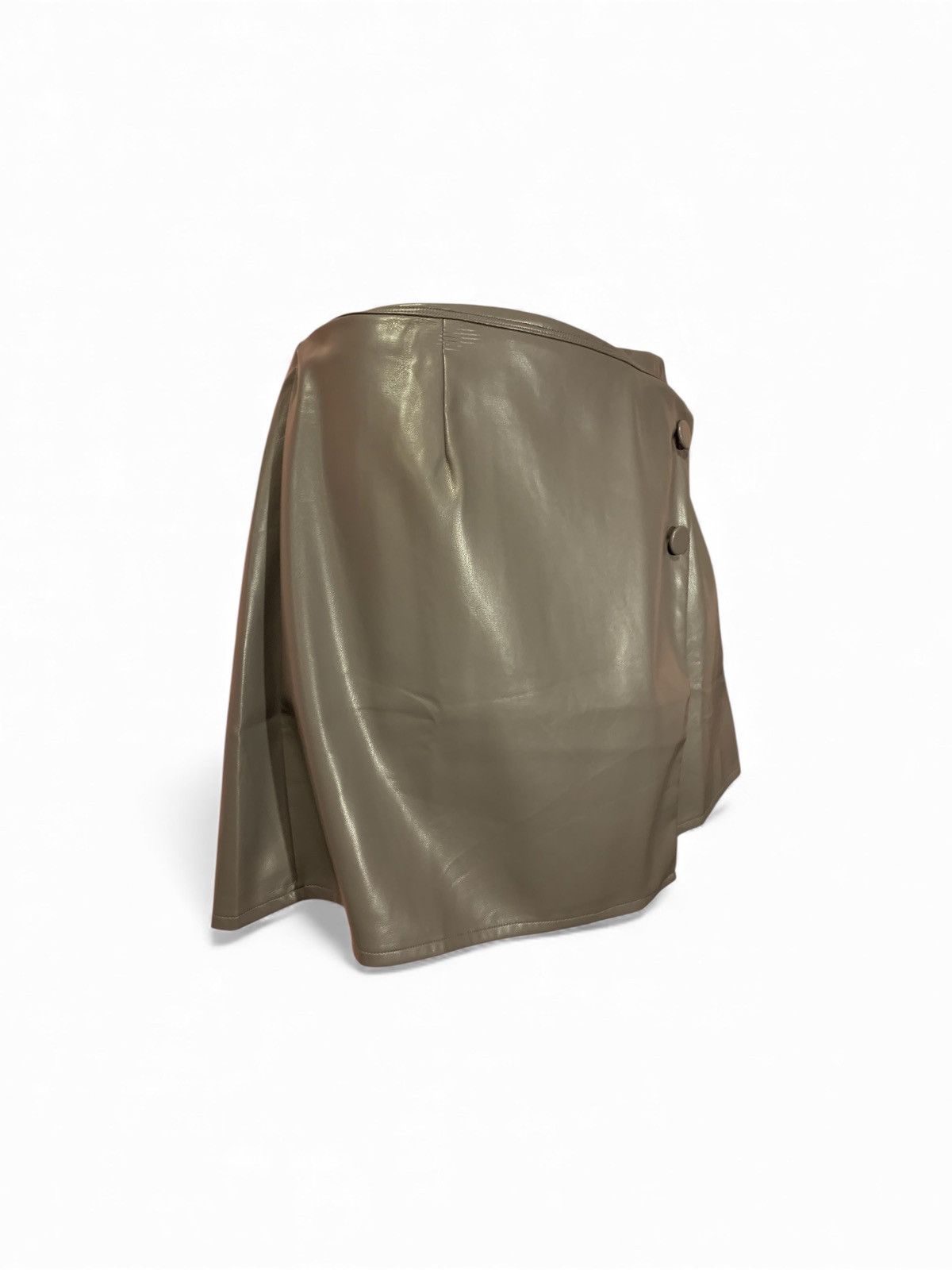 Other Gray Faux Leather Mini Skirt (item#10079) Size 32" / US 10 / IT 46 - 2 Thumbnail