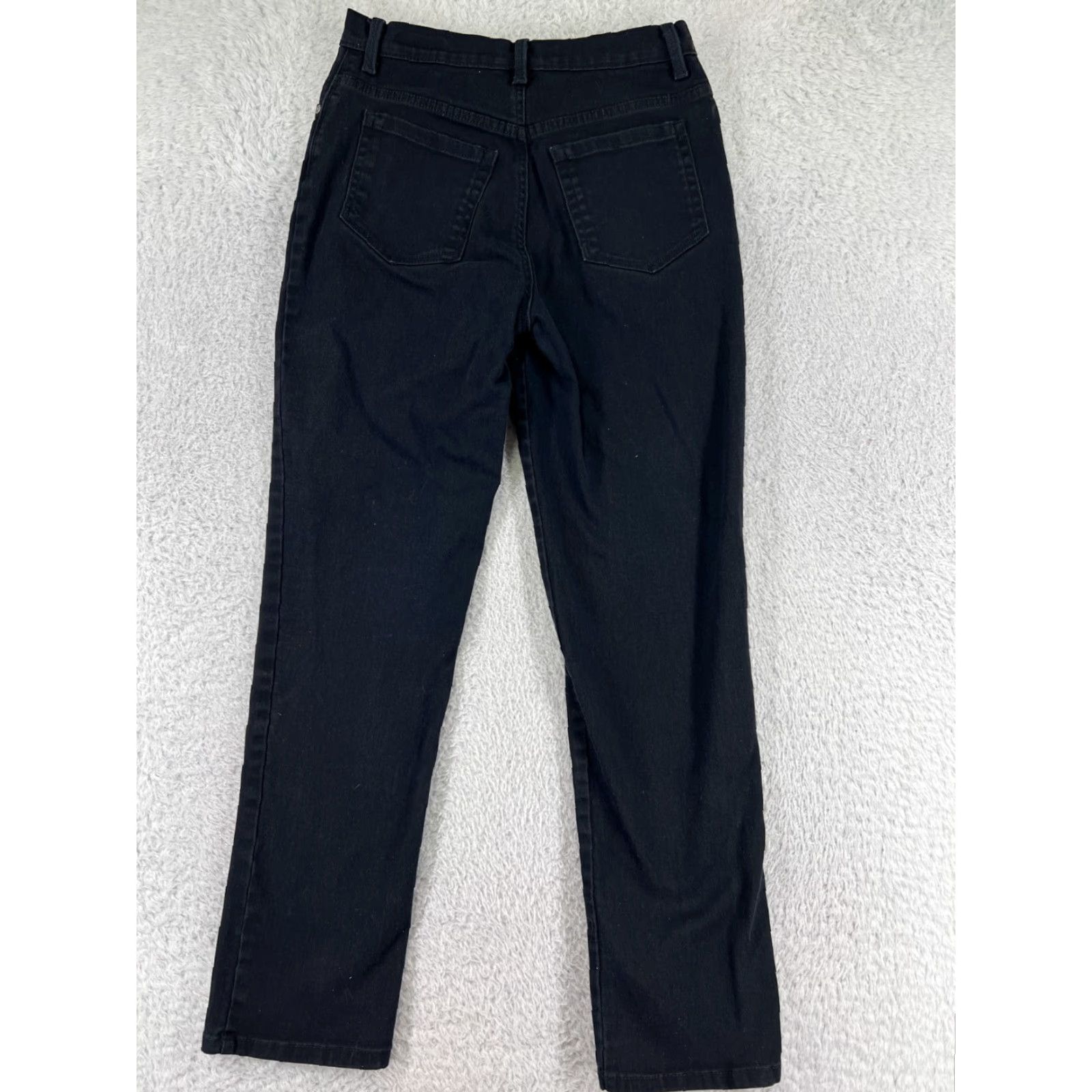 Gloria Vanderbilt Gloria Vanderbilt Amanda Jeans Womens 6 Black Denim Cotton Blend High Rise 5-Pocket Stretch Straight Size 28" / US 6 / IT 42 - 2 Thumbnail