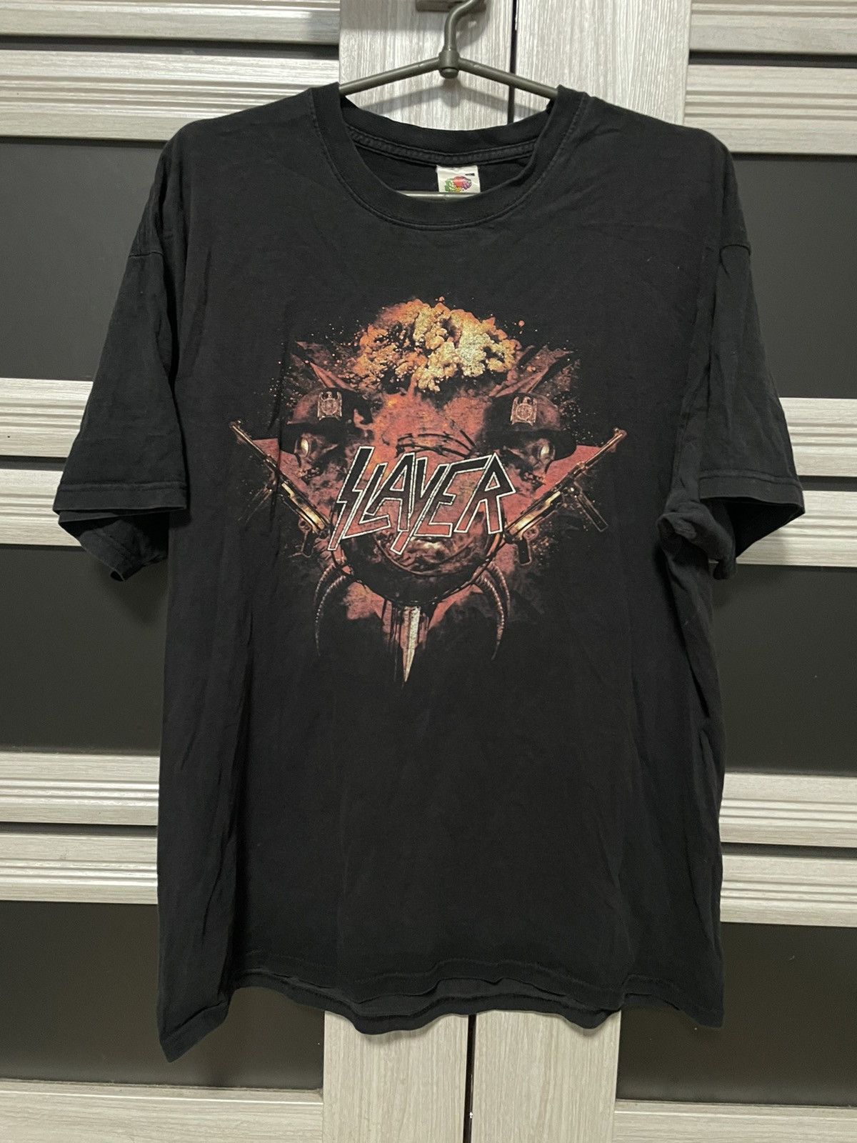 Band Tees × Slayer × Vintage Slayer World Tour 2010 Tee Vintage Rock Metal T-Shirt Size US XL / EU 56 / 4 - 1 Thumbnail